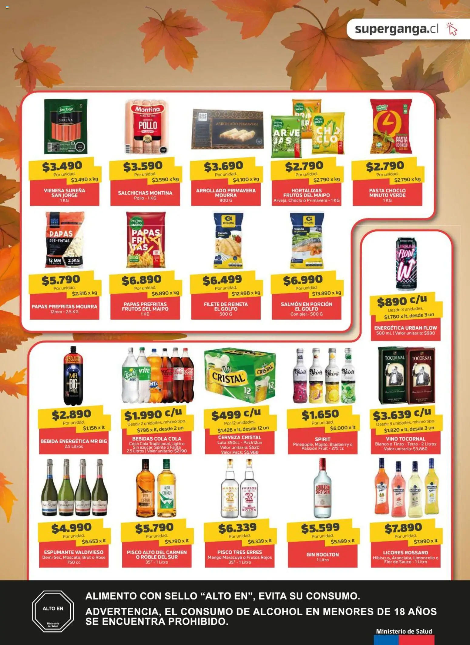 Super Ganga ofertas  │ válido desde el 09.04.2026 | Página: 3 | Productos: Pollo, Choclo, Cerveza, Gin