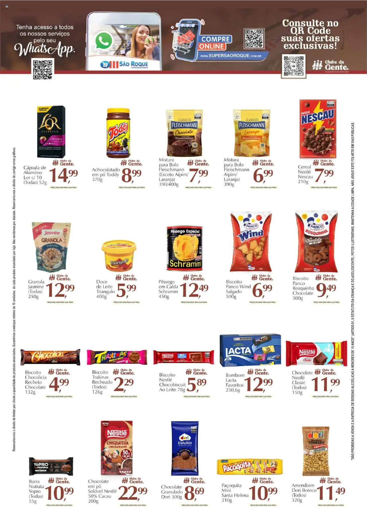 São Roque Supermercados Folheto - válido de 19.09.2025 | Página: 3 | Produtos: Pêssego, Cará, Nescau, Leite