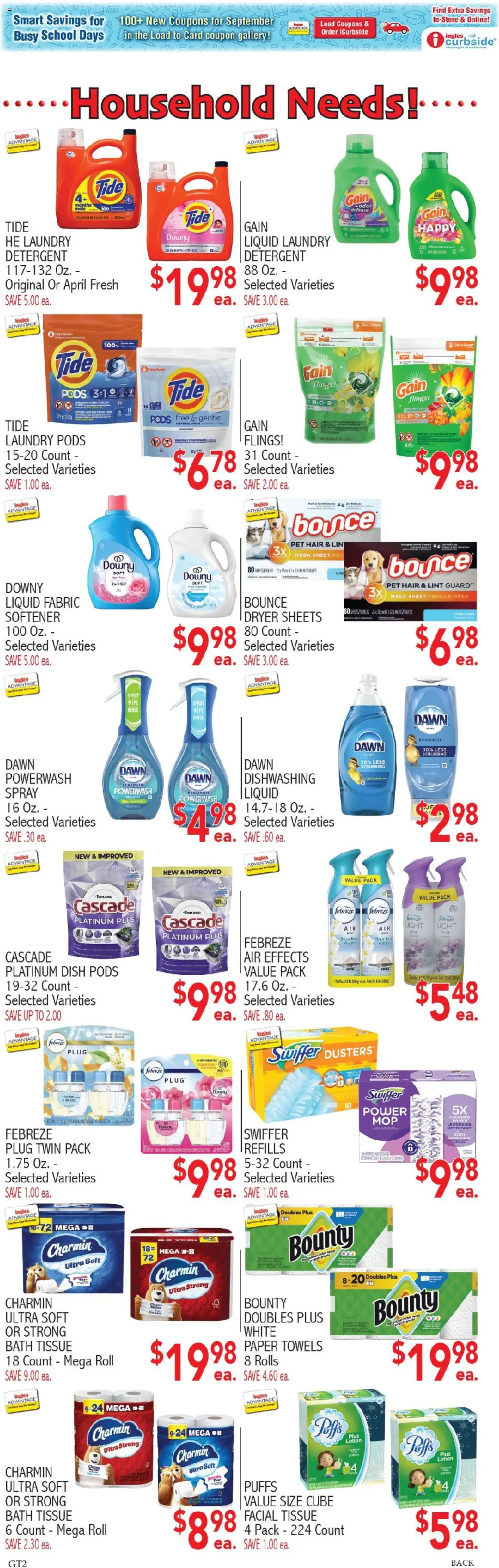 Ingles Weekly Ad - valid from 03.09.2025 | Page: 5 | Products: Bath, Detergent, Sheet, Dryer