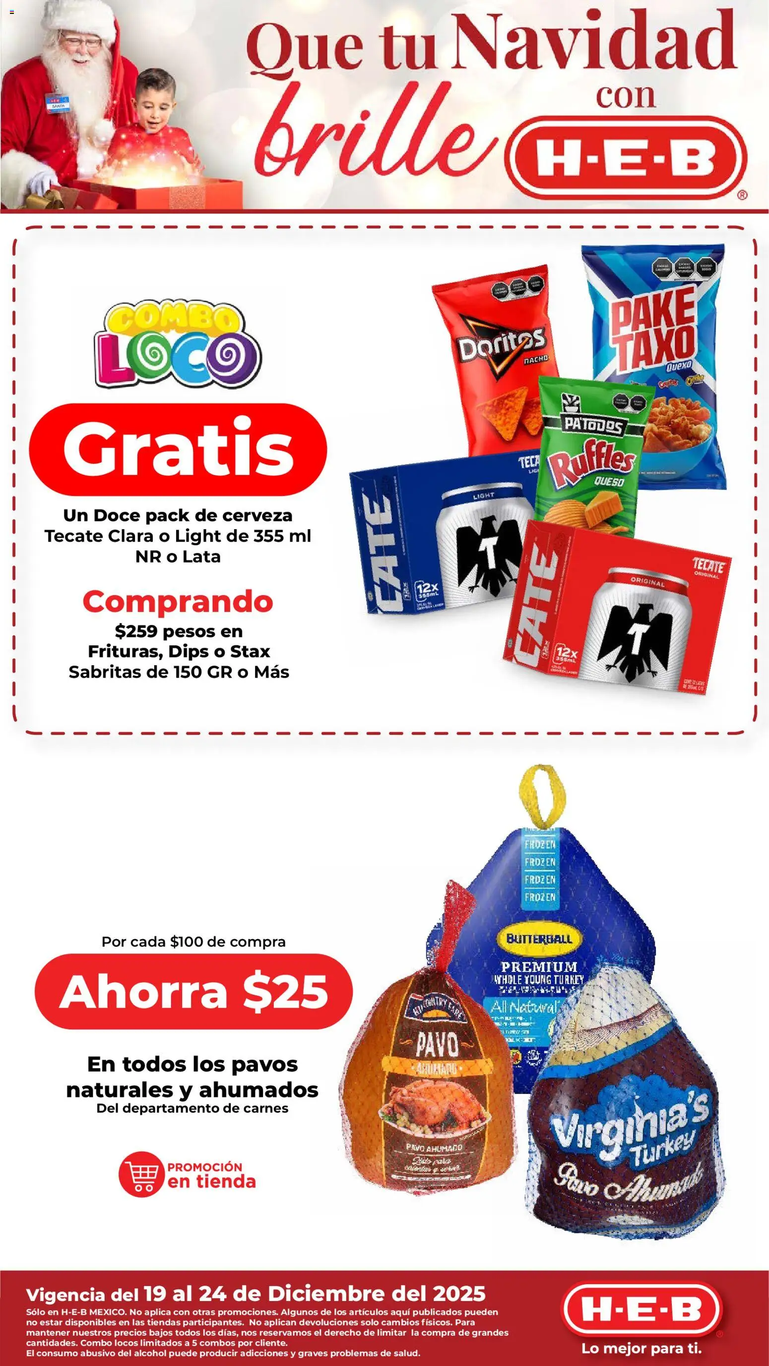 Nuevas ofertas de H-E-B válidas en toda la República Mexicana desde el 19.12.2025. ¡Encuentra las mejores ofertas en H-E-B folleto! | Página: 1 | Productos: Queso, Cerveza