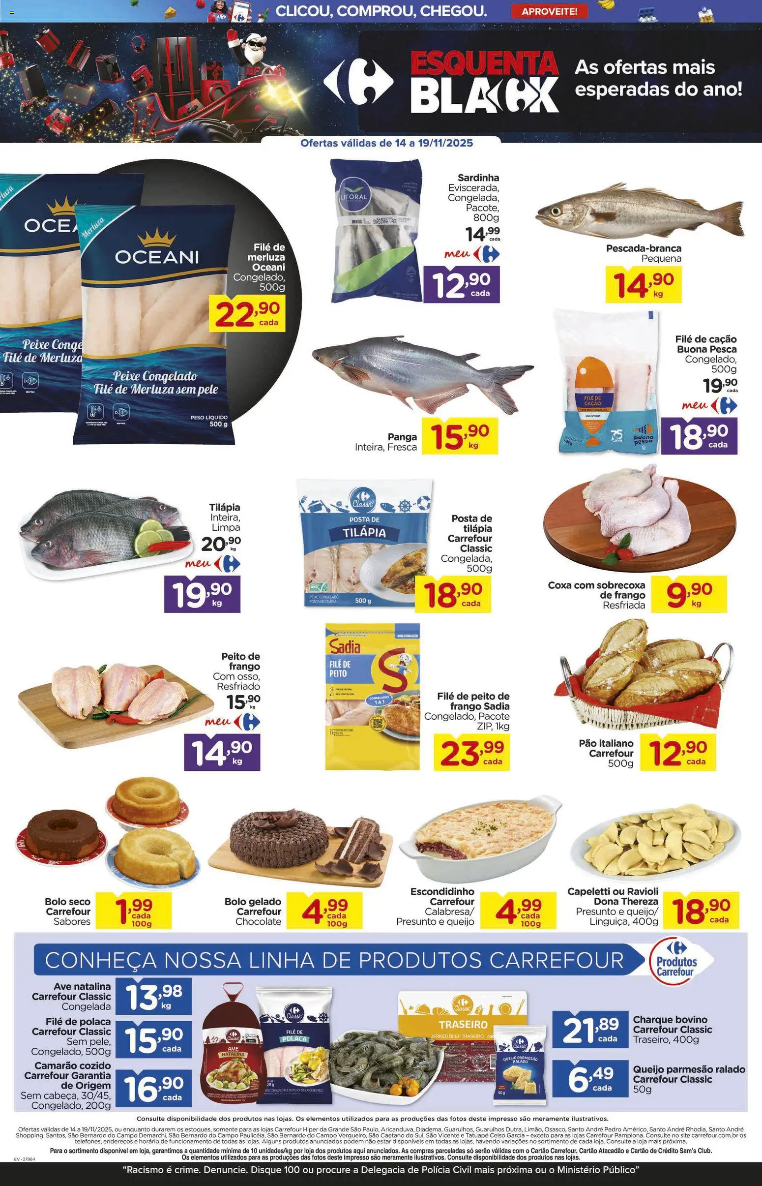 Carrefour Folheto - válido de 14.11.2025 | Página: 3 | Produtos: Camarão, Parmesão, Escondidinho, Frango