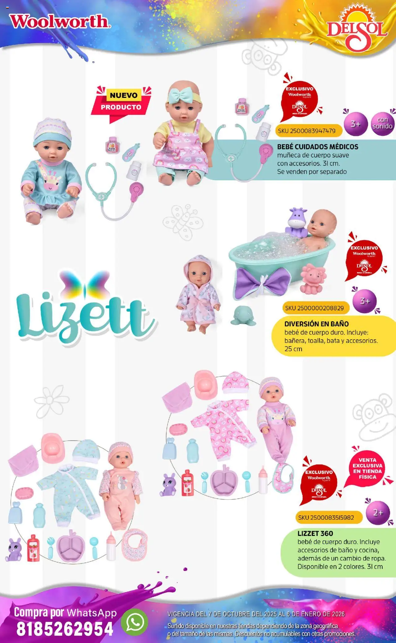 Nuevas ofertas de Del Sol y Woolworth válidas en toda la República Mexicana desde el 07.10.2025. ¡Encuentra las mejores ofertas en Del Sol y Woolworth - Catálogo Castillo Del Juguete! | Página: 75 | Productos: Baño, Bata