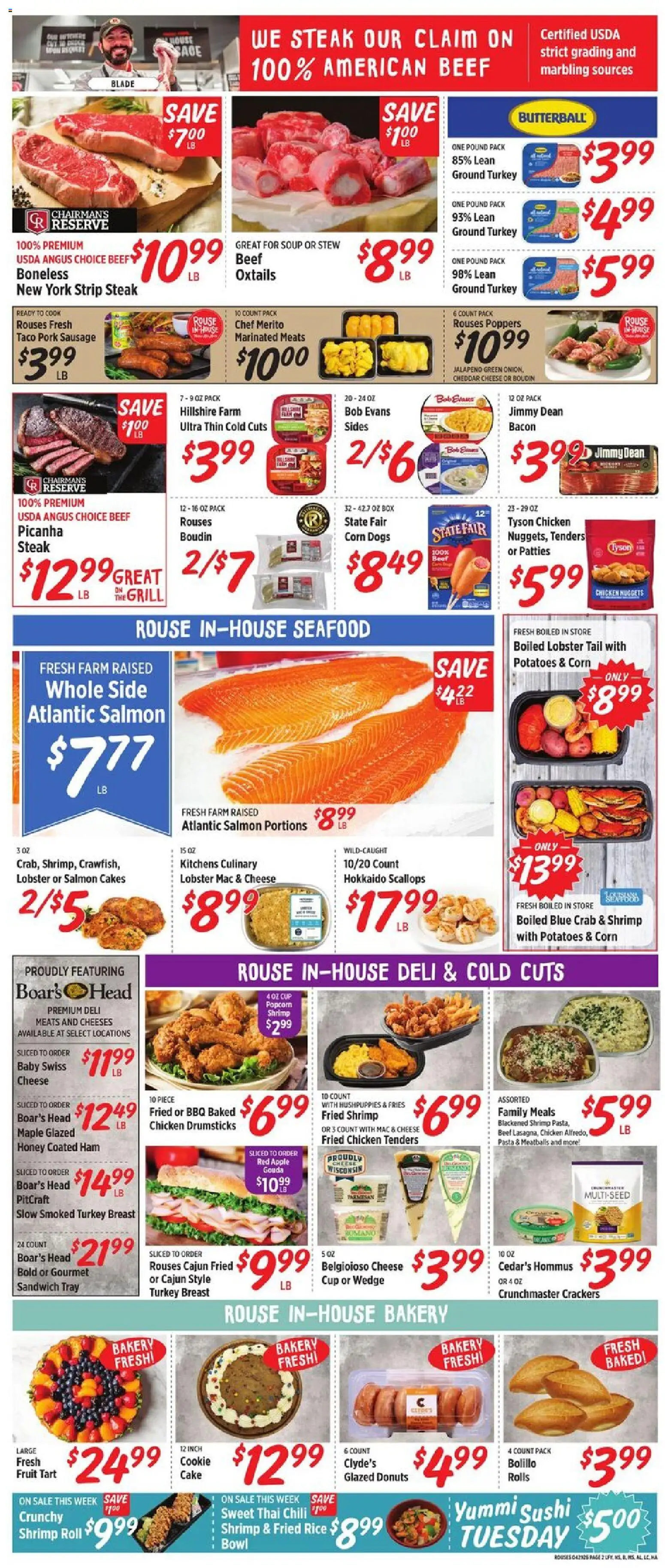 Rouses Weekly Ad - AL - valid from 29.04.2026 | Page: 3 | Products: Corn, Beef, Pasta, Seafood