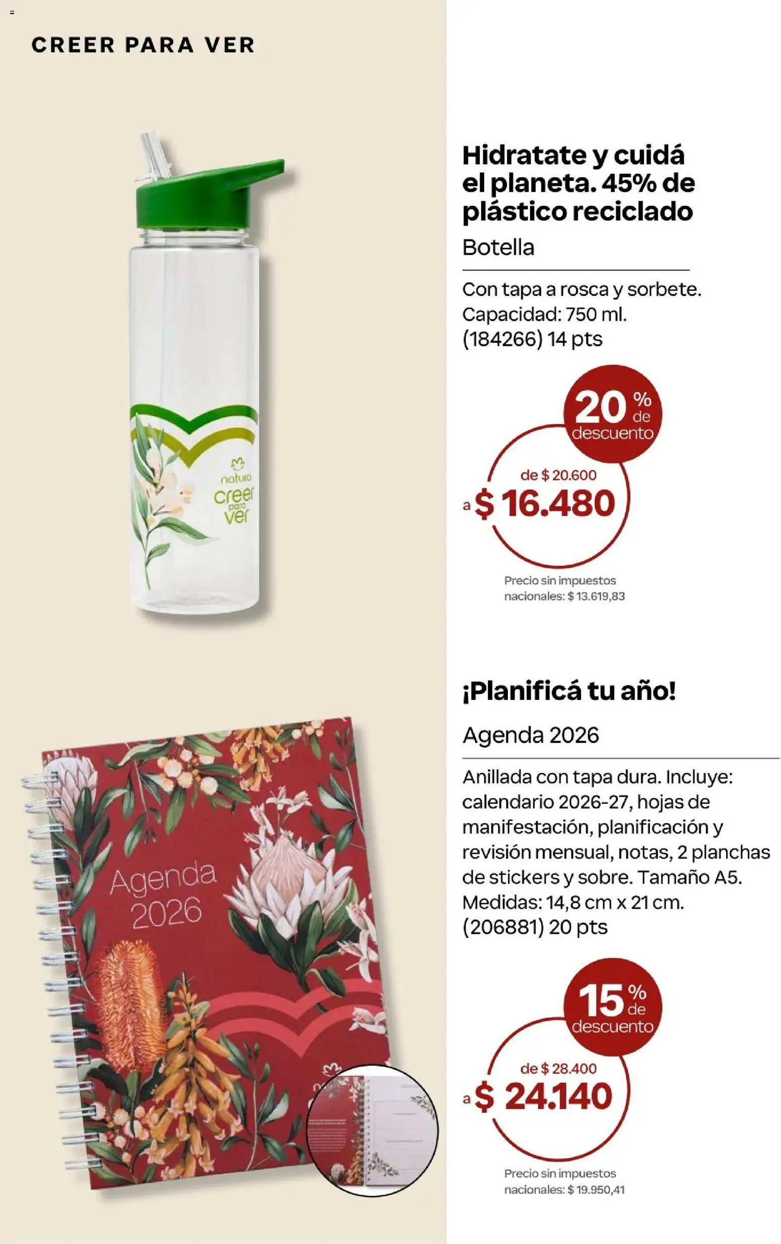 Natura Catálogo Ciclo 4/2026 │ válido desde el 01.04.2026 | Página: 287 | Productos: Botella, Agenda