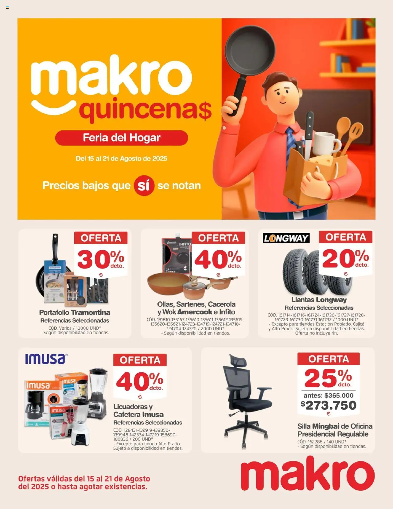 Makro revista - valida desde el 15.08.2025 | Página: 1 | Productos: Cafetera, Silla, Wok