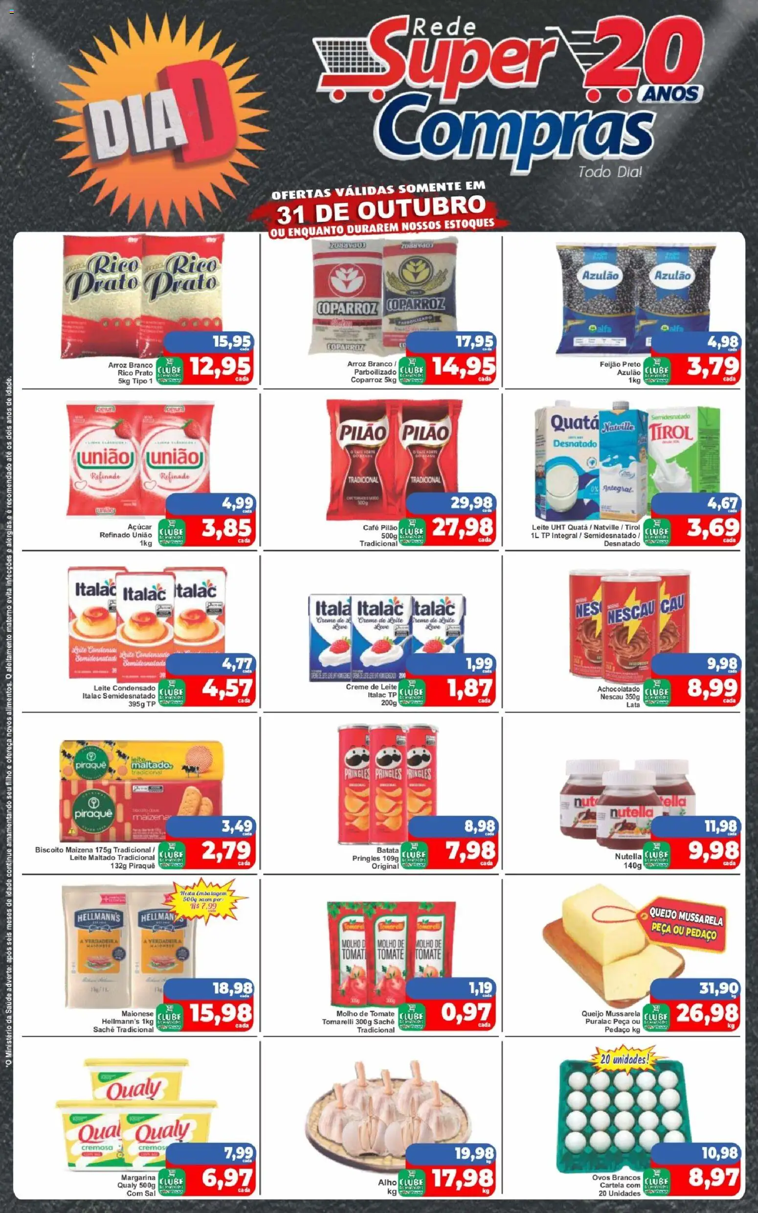 Rede Super Compras Folheto - válido de 31.10.2025 | Página: 1 | Produtos: Queijo, Maionese, Leite condensado, Margarina