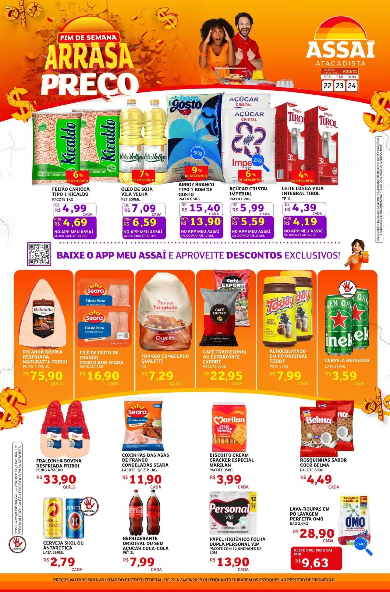 Assaí Atacadista Folheto - válido de 22.08.2025 | Página: 1 | Produtos: Achocolatado, Cola, Óleo, Frango