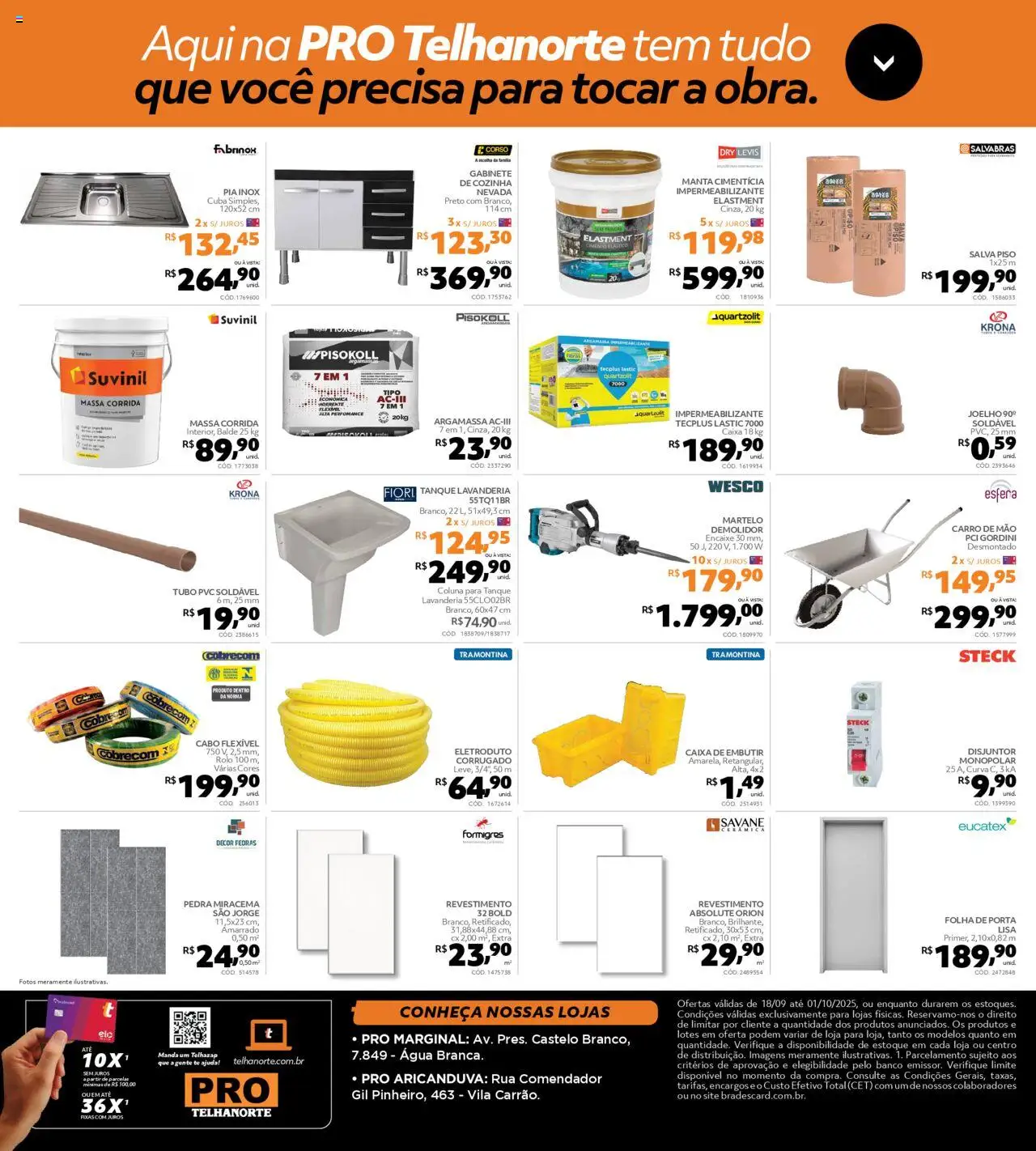 Telhanorte Folheto - válido de 18.09.2025 | Página: 2 | Produtos: Piso, Gabinete, Pia, Balde