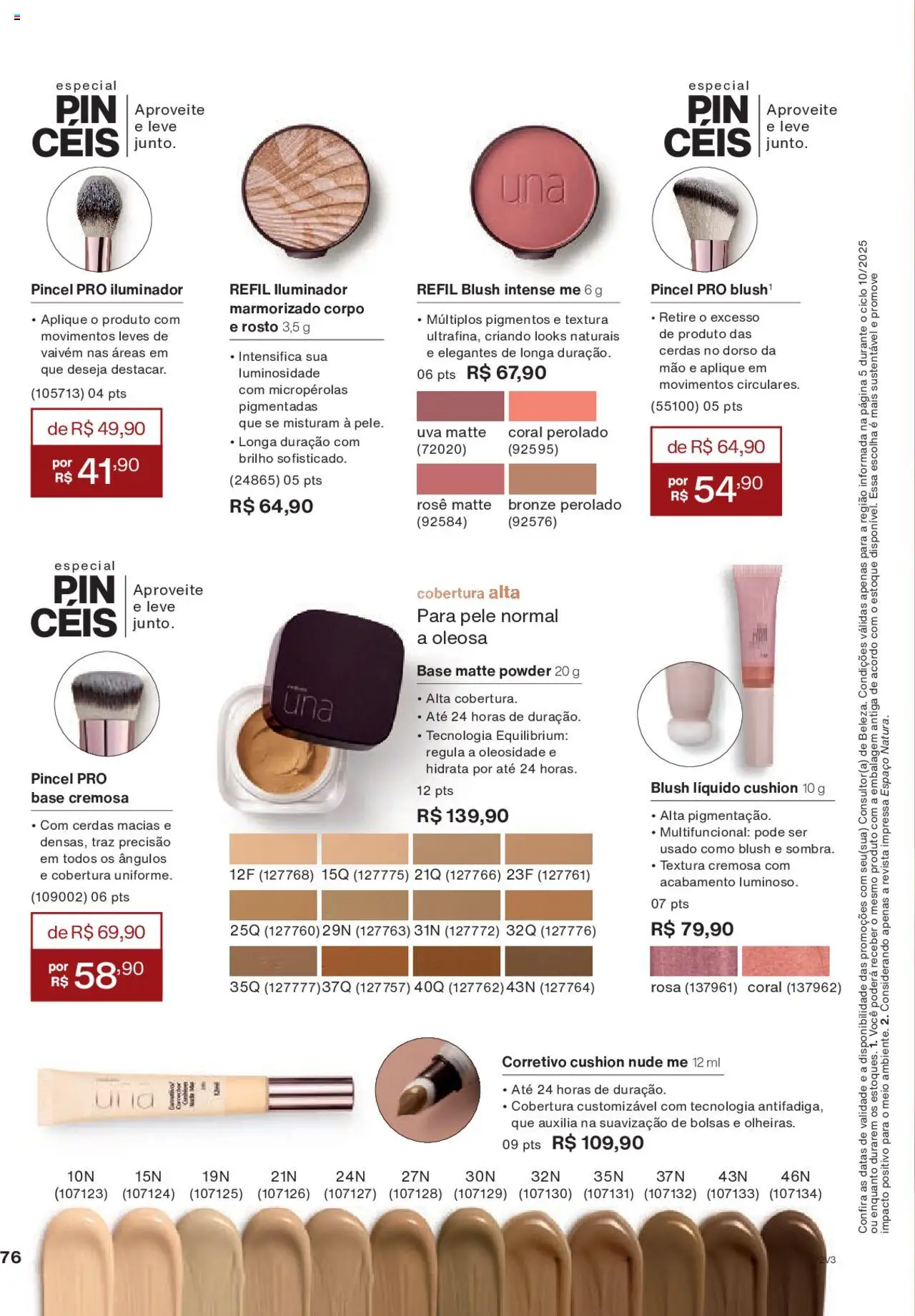 Natura Folheto - válido de 05.06.2025 | Página: 76 | Produtos: Corretivo, Blush, Revista, Base