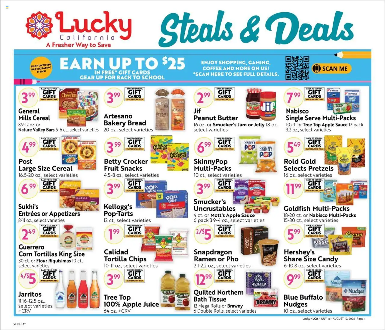 Lucky Supermarkets Online Savings Guide - valid from 16.07.2025 | Page: 1 | Products: Bakery, Bread, Coffee, Sauce