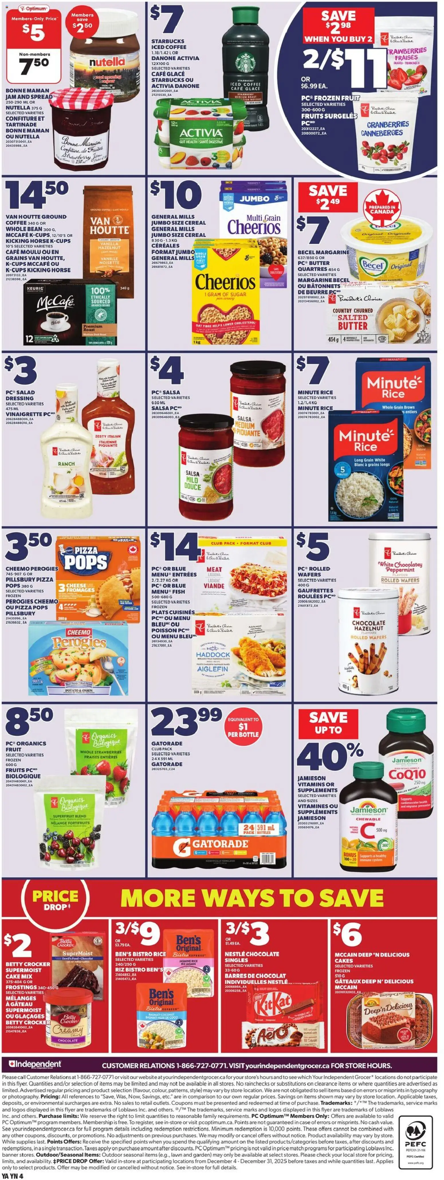 Independent Grocer flyer valid from 25.12.2025 | Page: 4 | Products: Strawberries, PC, Coffee, Chocolate