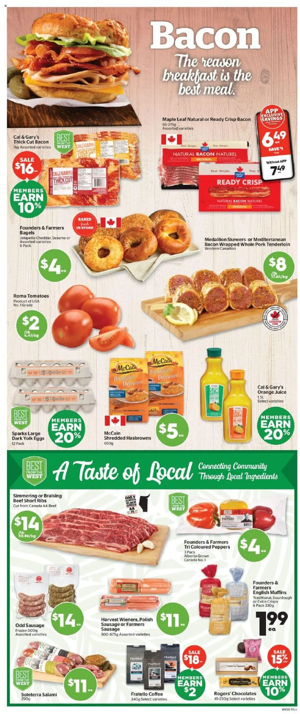 Calgary Co-op flyer valid from 16.10.2025 | Page: 7 | Products: Beef, Coffee, Juice, Tomatoes