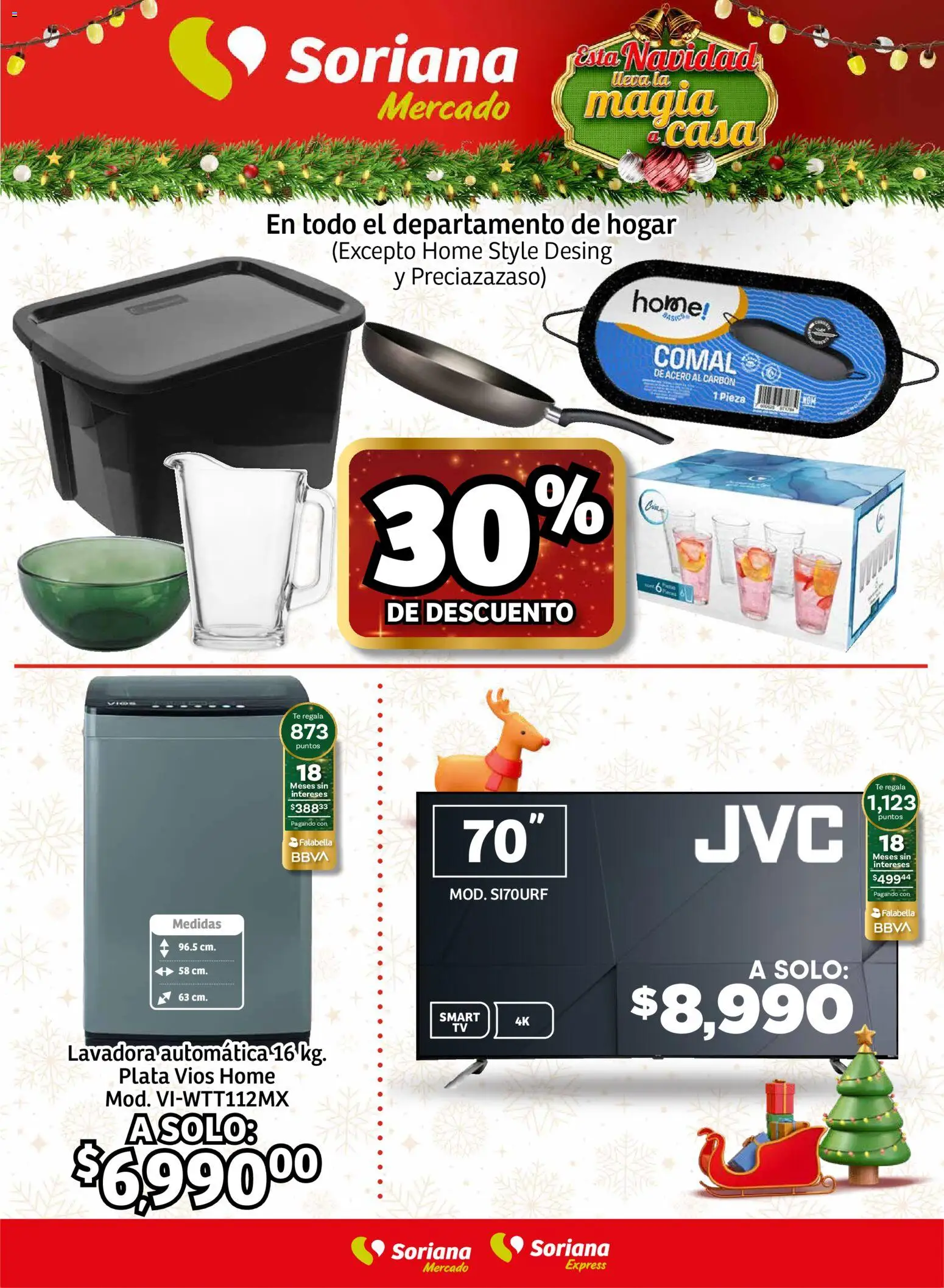 Nuevas ofertas de Soriana válidas en toda la República Mexicana desde el 04.12.2025. ¡Encuentra las mejores ofertas en Soriana - Fin de Semana Mercado: Coah, Chih y Dur! | Página: 9 | Productos: Lavadora, Té
