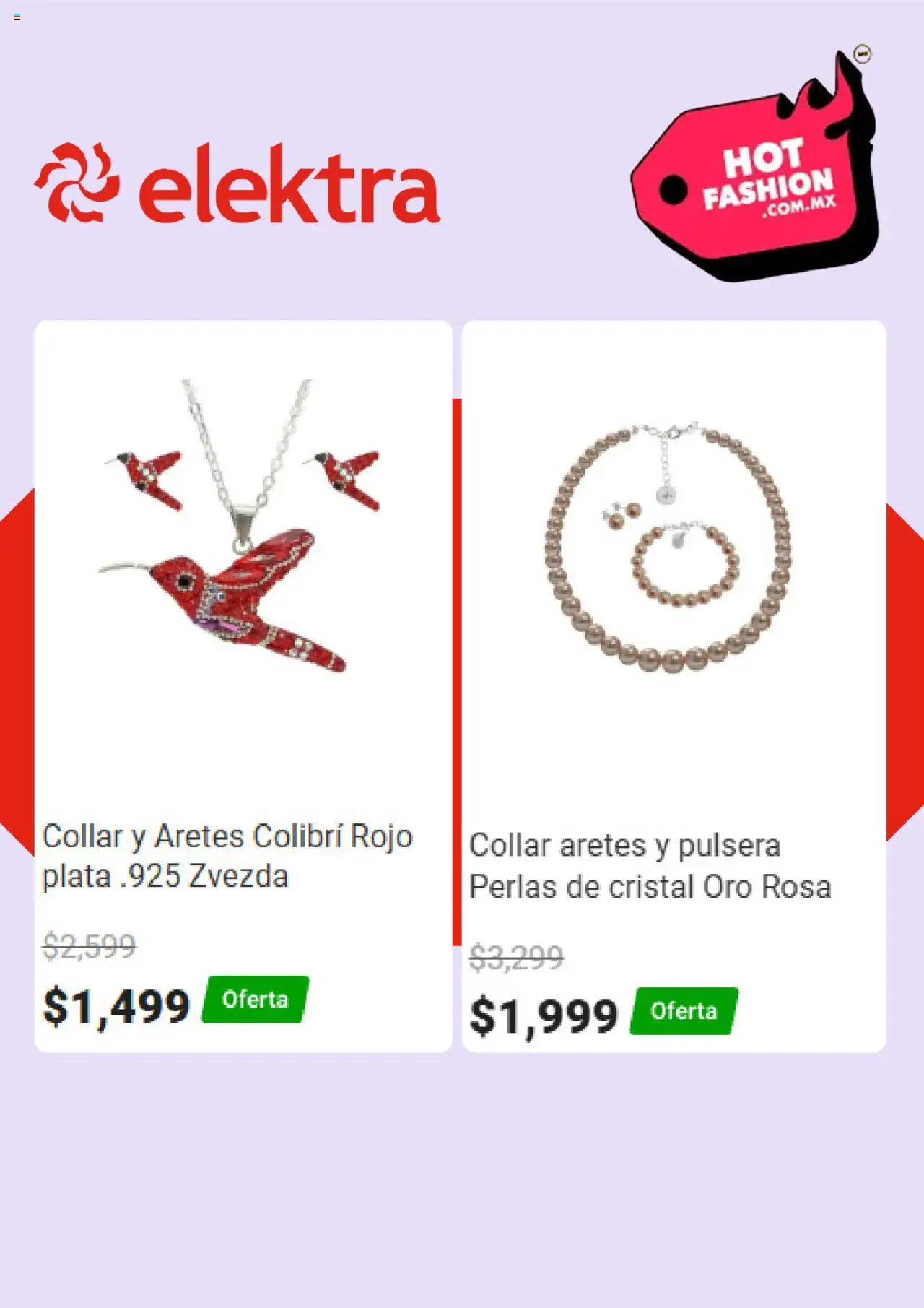 Nuevas ofertas de Elektra válidas en toda la República Mexicana desde el 11.08.2025. ¡Encuentra las mejores ofertas en Elektra - Hot Sale! | Página: 5 | Productos: Pulsera, Collar, Aretes
