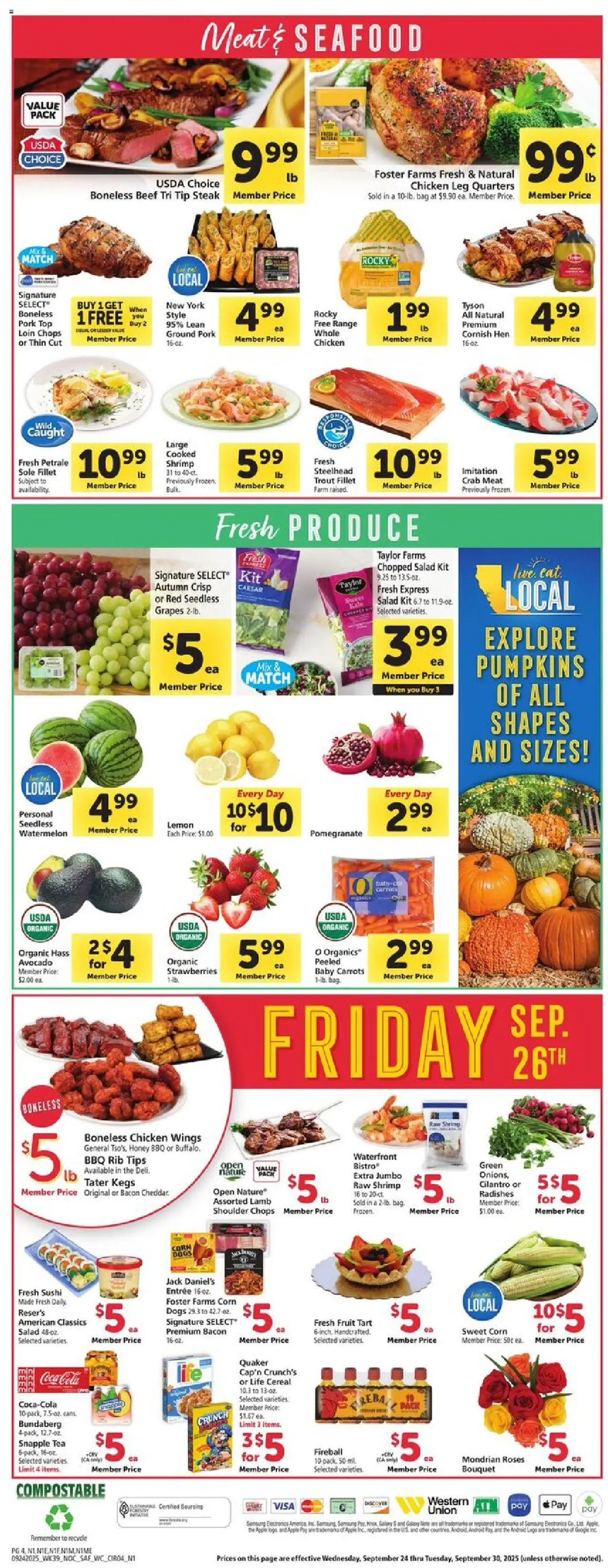 Safeway Weekly Ad - valid from 24.09.2025 | Page: 4 | Products: Corn, Wc, Pork, Lemon