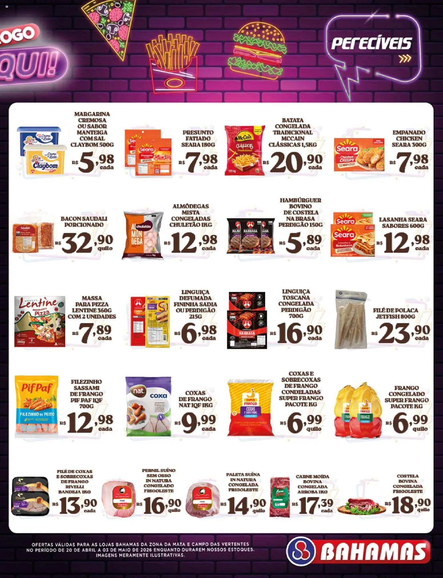 Bahamas Supermercados Folheto - válido de 20.04.2026 | Página: 9 | Produtos: Pizza, Carne, Bandeja, Margarina