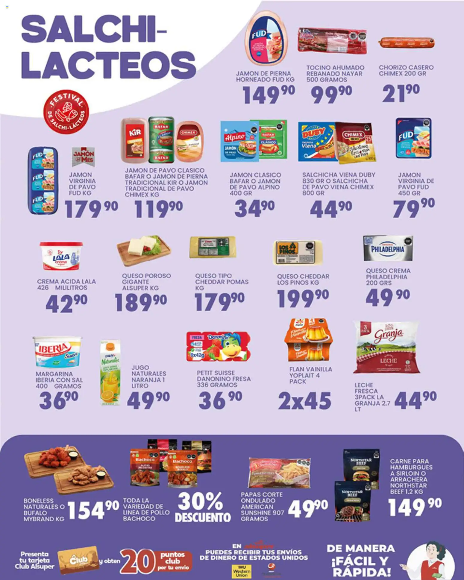 Nuevas ofertas de Alsuper válidas en toda la República Mexicana desde el 17.03.2026. ¡Encuentra las mejores ofertas en Alsuper folleto Laguna! | Página: 3 | Productos: Tocino, Queso crema, Crema, Jugo