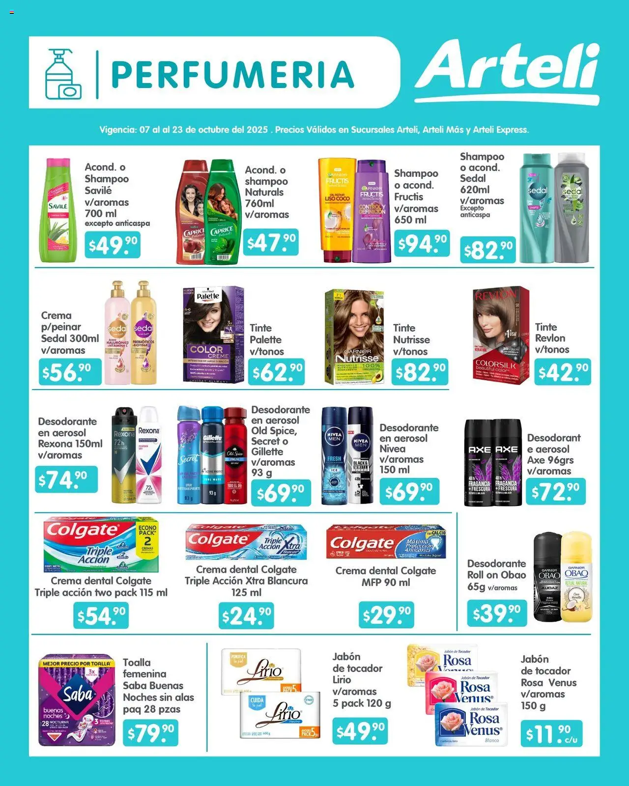 Nuevas ofertas de Arteli válidas en toda la República Mexicana desde el 07.10.2025. ¡Encuentra las mejores ofertas en Arteli - Folleto Quincenal! | Página: 14 | Productos: Crema, Toalla, Fragancia, Jabón