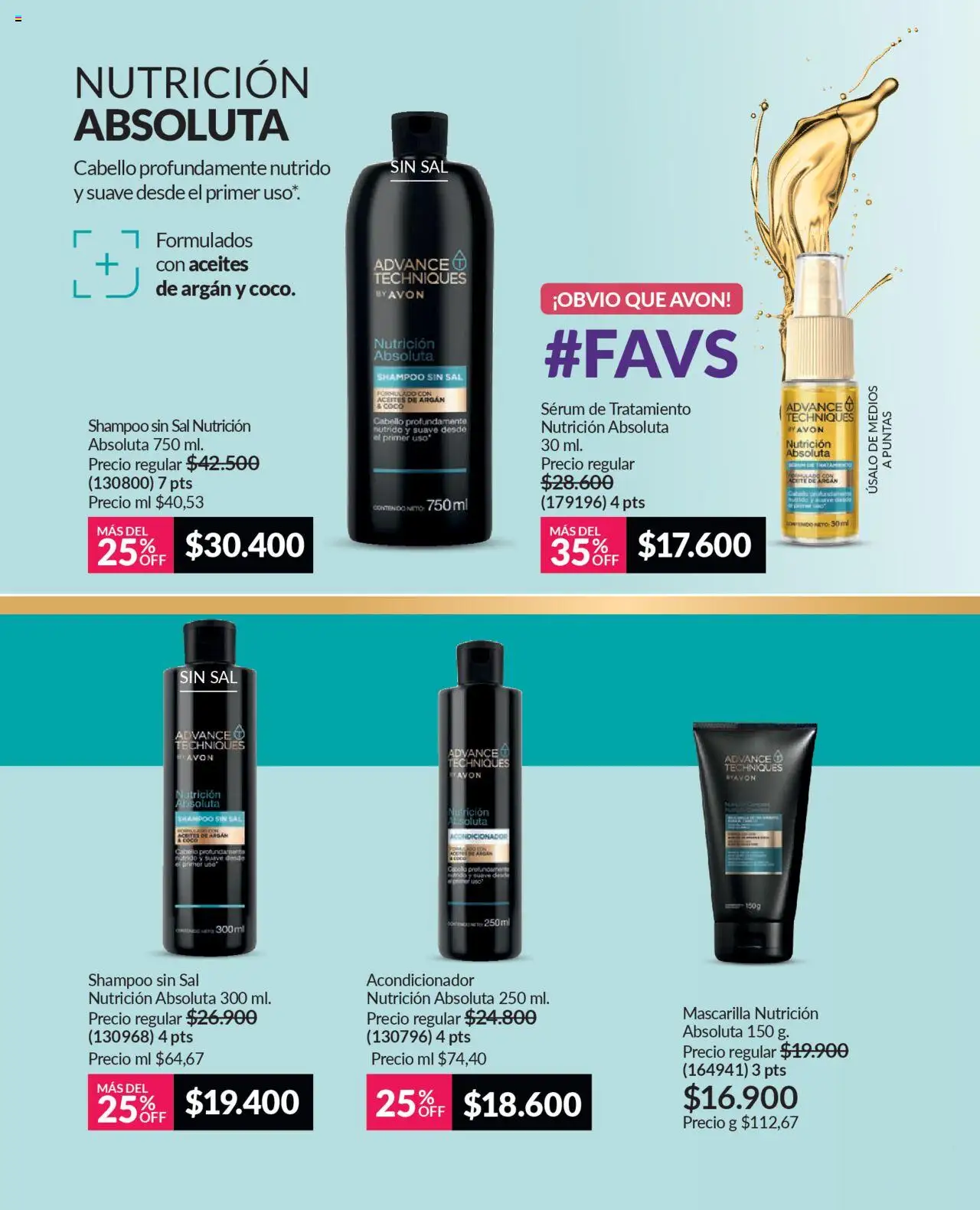 Avon revista - valida desde el 12.09.2025 | Página: 139 | Productos: Serum, Shampoo, Mascarilla, Acondicionador