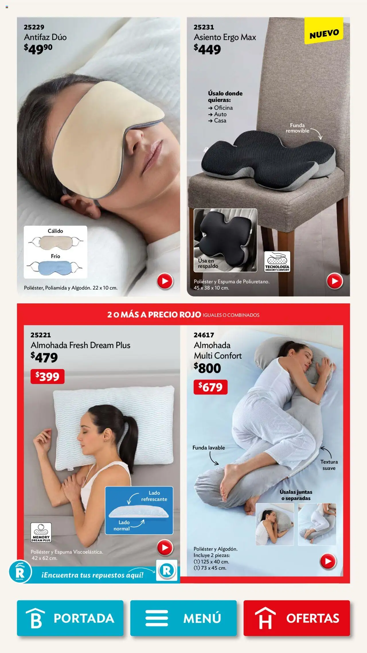 Nuevas ofertas de Betterware válidas en toda la República Mexicana desde el 01.09.2025. ¡Encuentra las mejores ofertas en Betterware - Campaña 9 2025! | Página: 100 | Productos: Espuma, Funda, Almohada, Antifaz