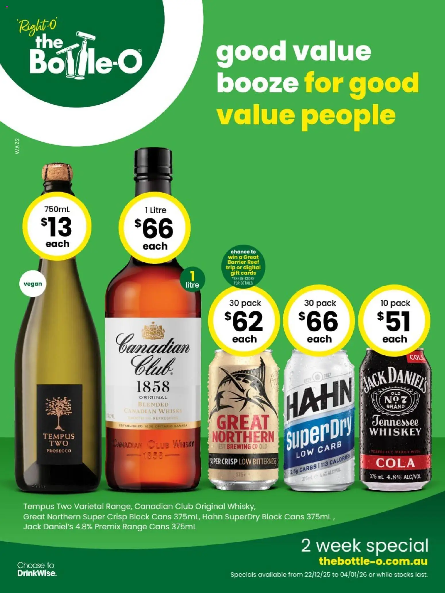 The Bottle-O catalogue - valid from 22.12.2025 | Page: 1 | Products: Whiskey, Digital