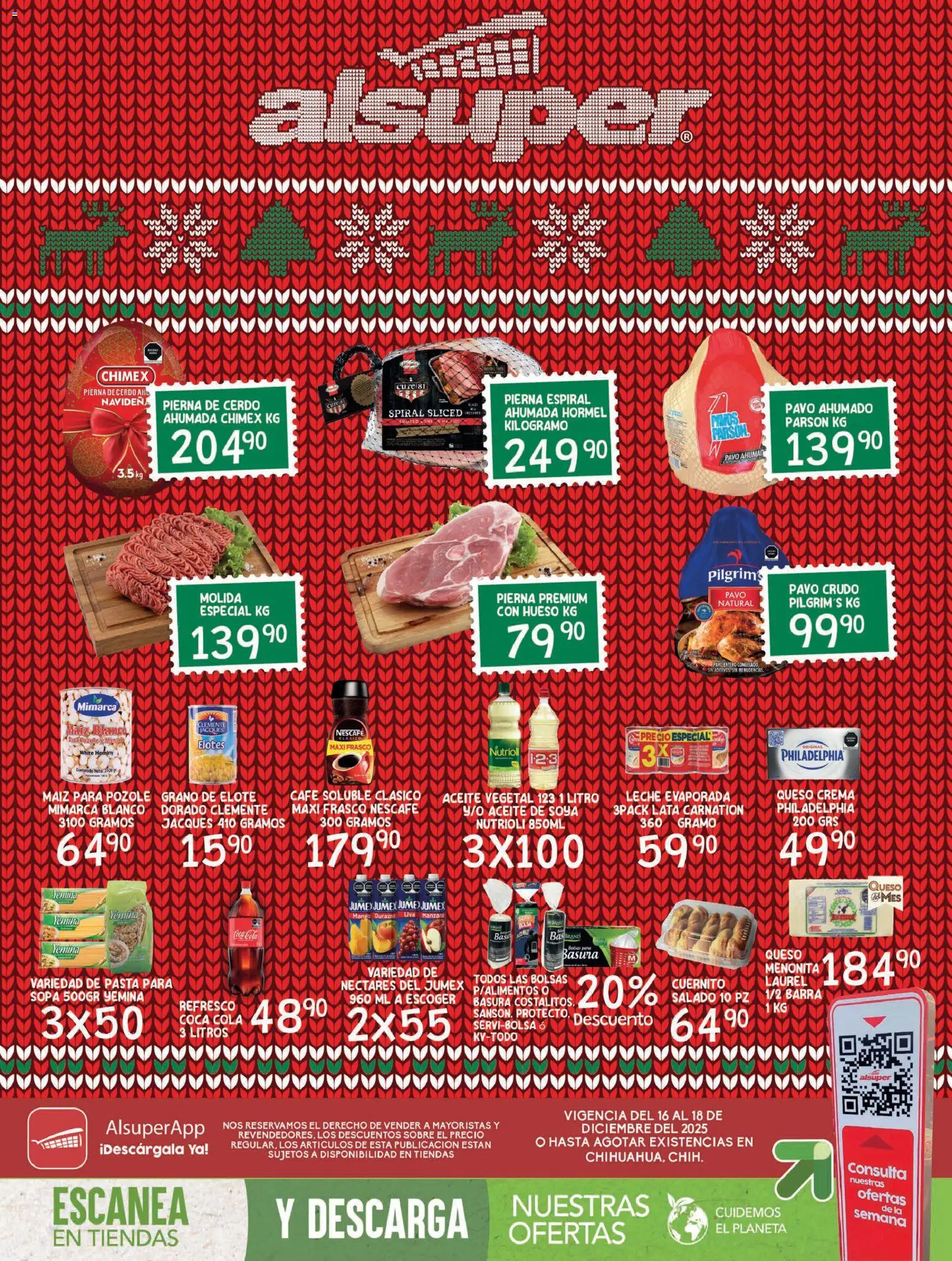 Nuevas ofertas de Alsuper válidas en toda la República Mexicana desde el 16.12.2025. ¡Encuentra las mejores ofertas en Alsuper folleto Chihuahua Capital! | Página: 1 | Productos: Manzana, Leche, Aceite, Café