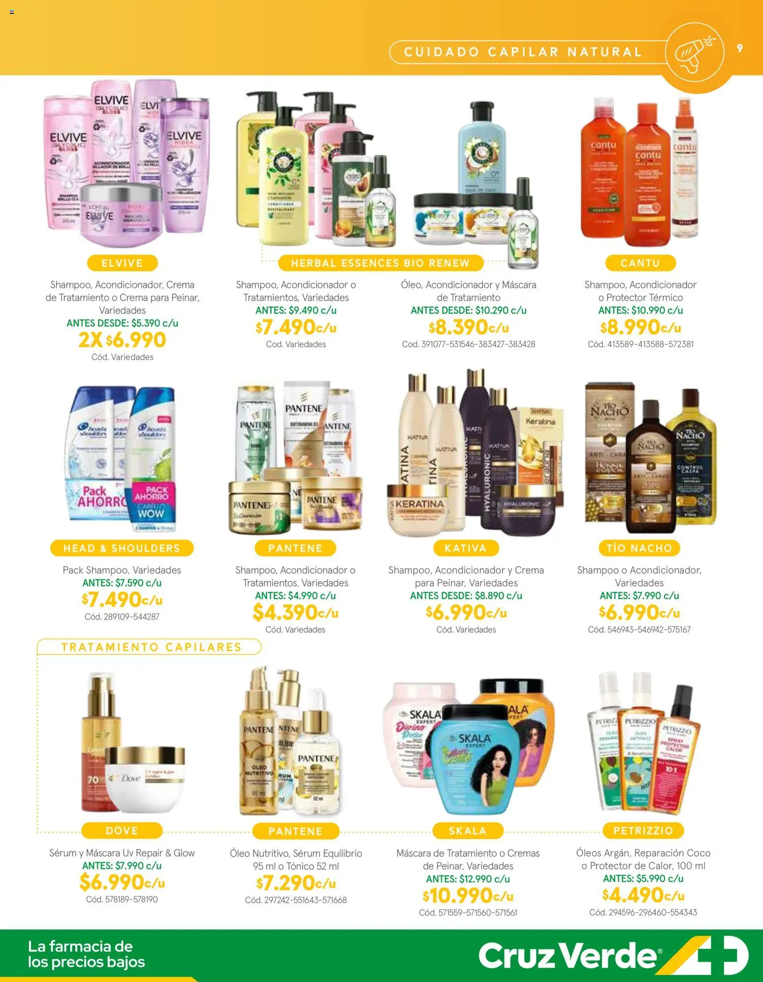 Belleza y Cuidado Personal Cruz Verde │ válido desde el 05.12.2025 | Página: 9 | Productos: Máscara, Acondicionador, Shampoo, Crema