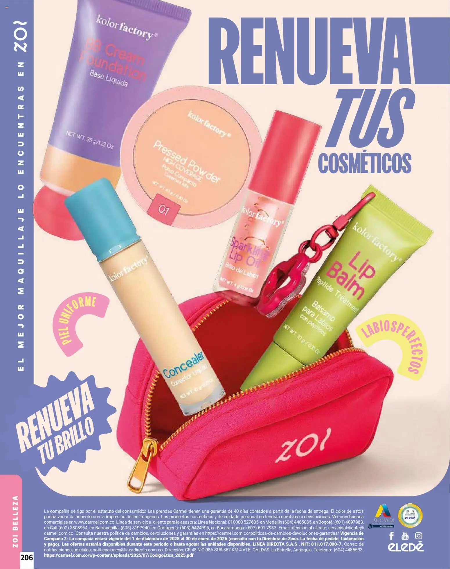 Carmel revista - valida desde el 01.02.2026 | Página: 206 | Productos: Teléfono, Bálsamo, Brillo, Maquillaje