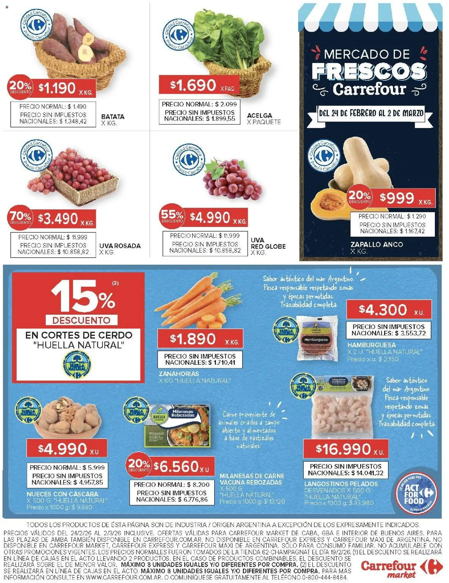 Carrefour ofertas │ válido desde el 24.02.2026 | Página: 51 | Productos: Teléfono, Sobre, Batata, Uva