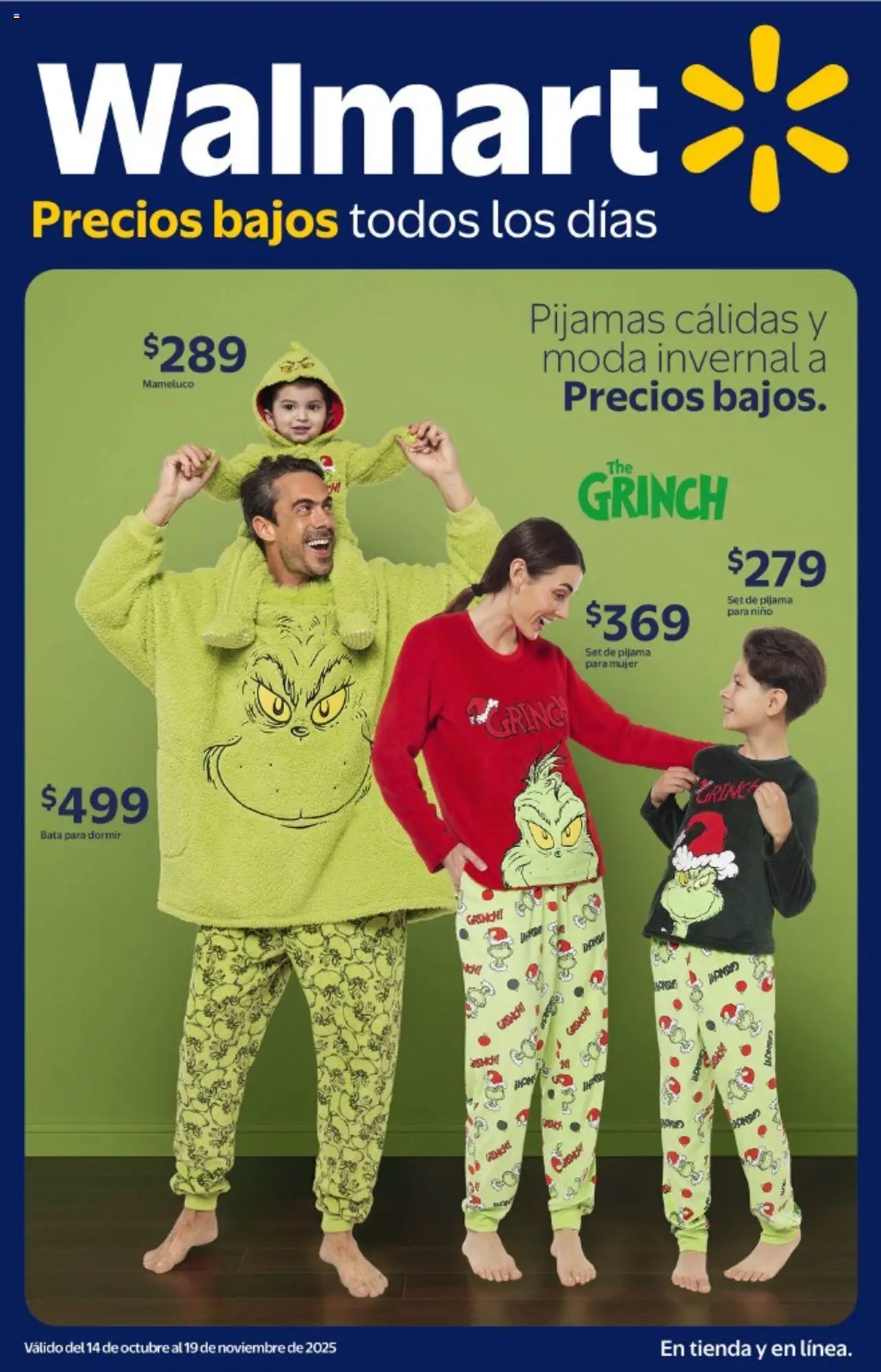 Nuevas ofertas de Walmart válidas en toda la República Mexicana desde el 14.10.2025. ¡Encuentra las mejores ofertas en Walmart - Folleto Precios Bajos! | Página: 1 | Productos: Pijama, Bata, Mameluco