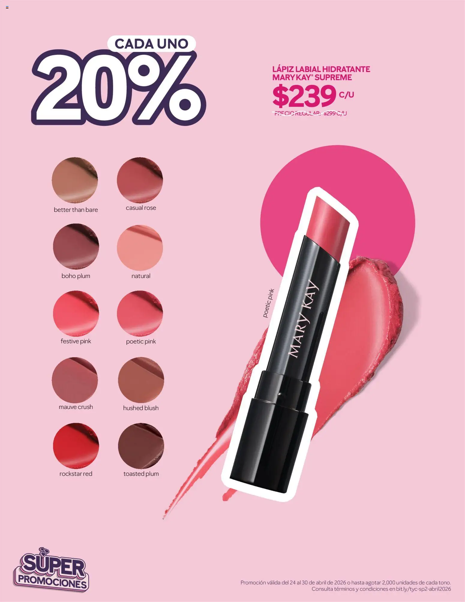 Nuevas ofertas de Mary Kay válidas en toda la República Mexicana desde el 24.04.2026. ¡Encuentra las mejores ofertas en Catálogo Mary Kay Super promociones! | Página: 4 | Productos: Lápiz labial