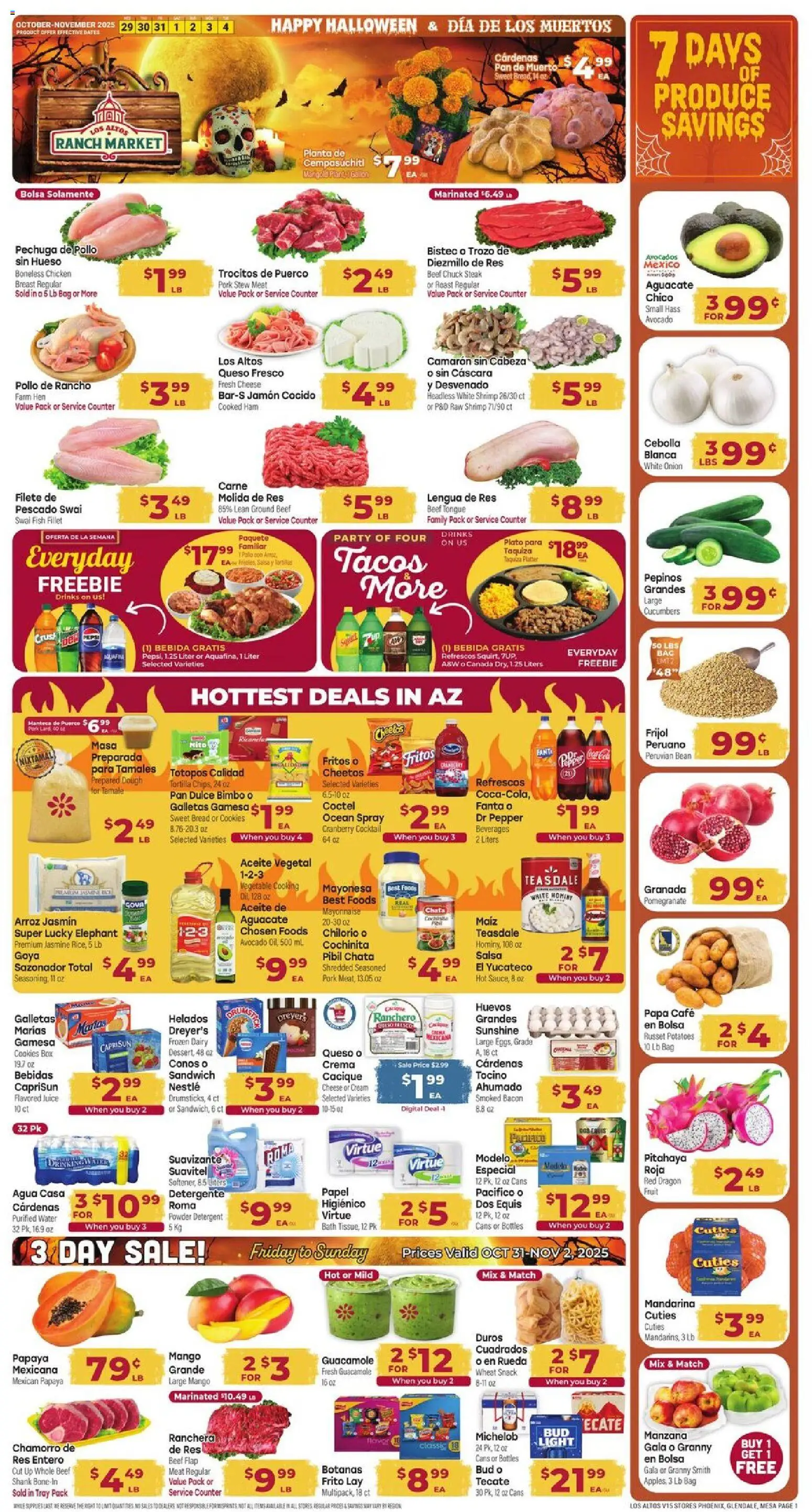 Cardenas Weekly Ad - AZ - valid from 29.10.2025 | Page: 1 | Products: Pork, Beef, Cookies, Avocado