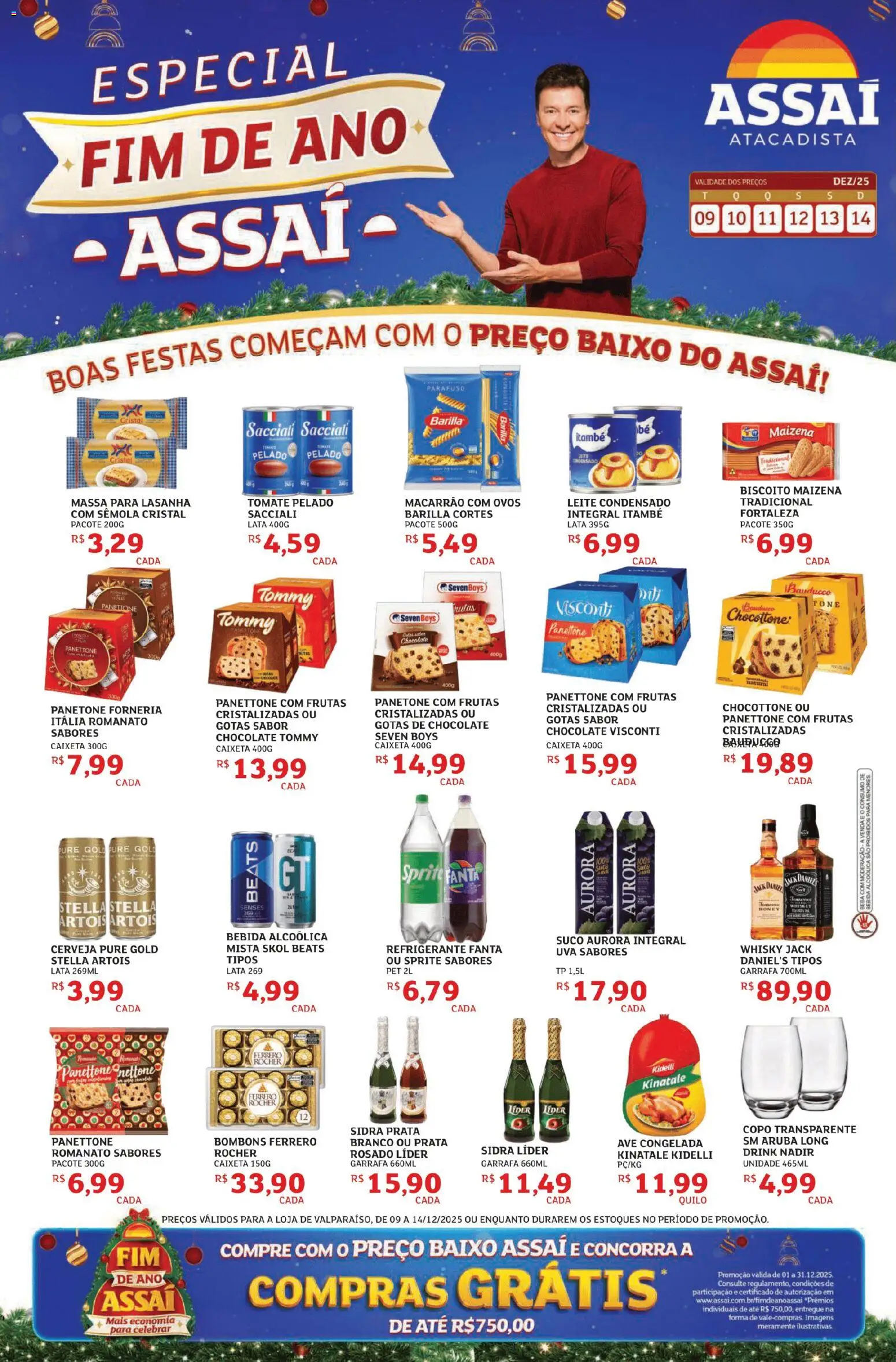 Assaí Atacadista Folheto - válido de 09.12.2025 | Página: 1 | Produtos: Biscoito, Suco, Cerveja, Bebida