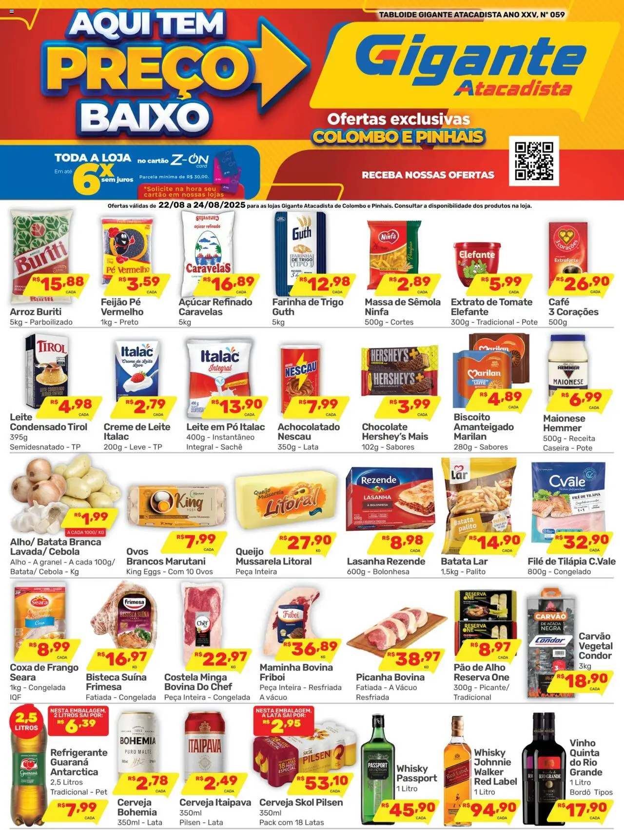 Gigante Atacadista Folheto - válido de 22.08.2025 | Página: 1 | Produtos: Feijão, Nescau, Picanha, Ovos