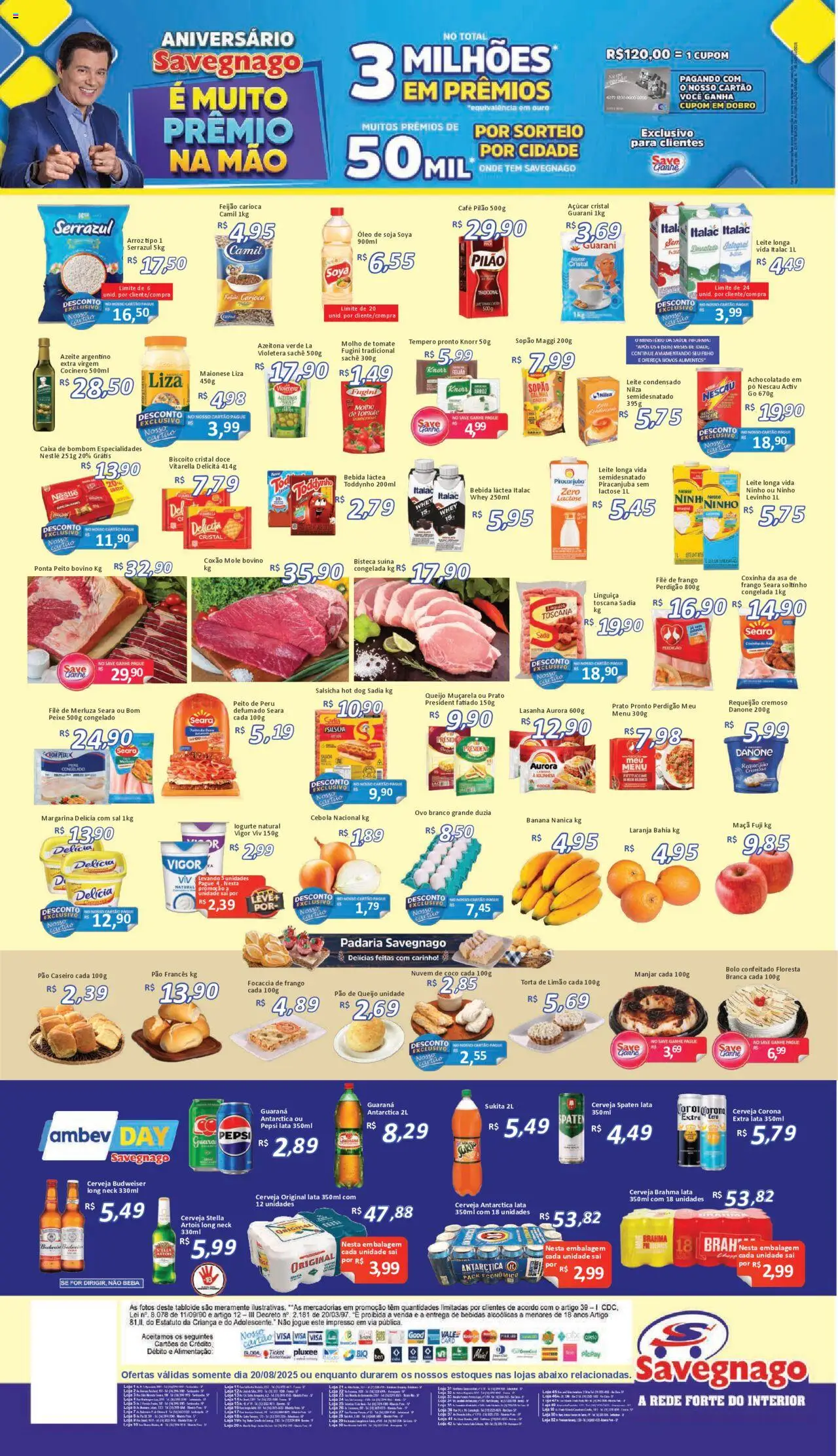 Savegnago Folheto - válido de 20.08.2025 | Página: 2 | Produtos: Molho de tomate, Linguiça, Queijo, Óleo