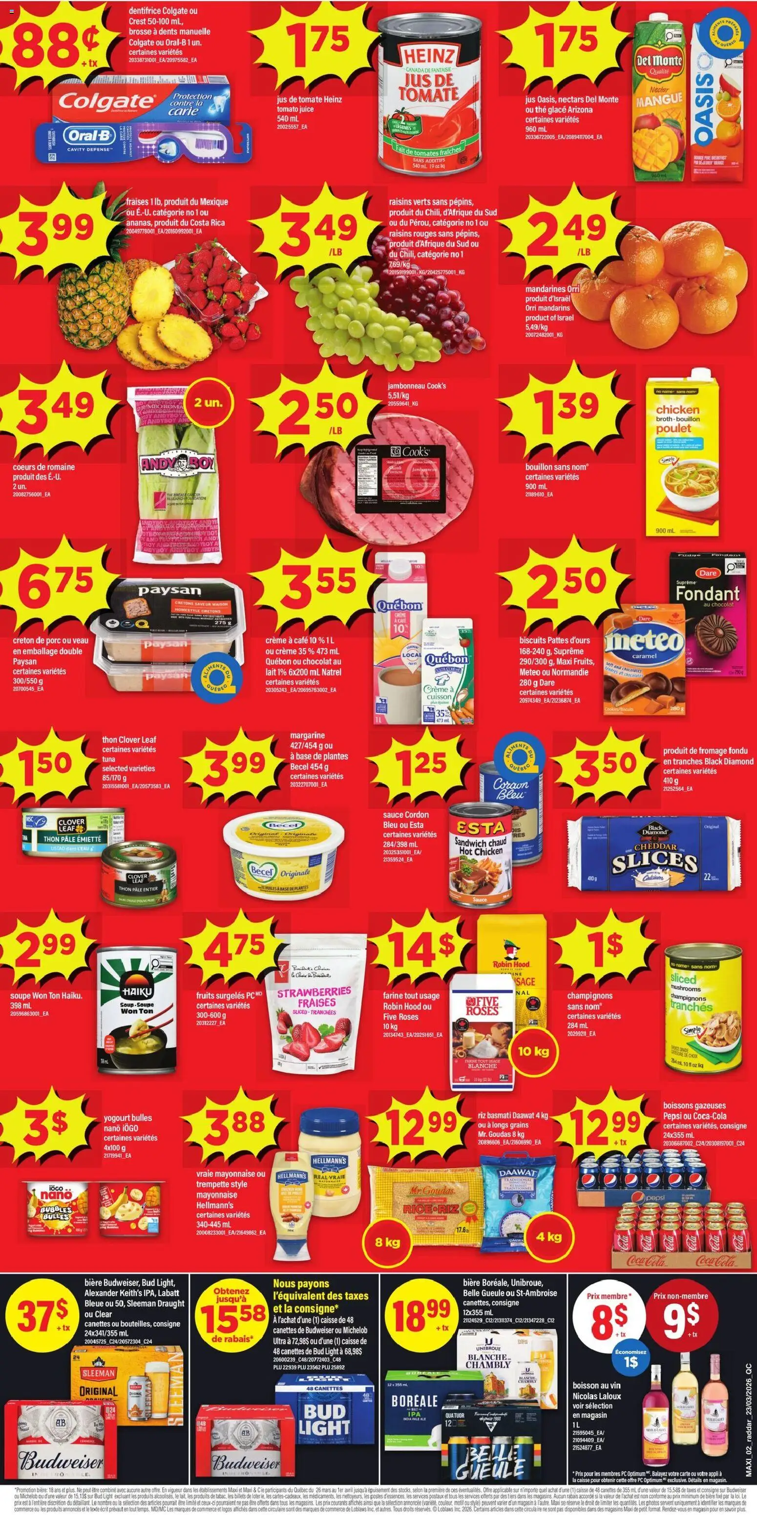 Maxi flyer valid from 26.03.2026 | Page: 2 | Products: Strawberries, PC, Juice, Chicken