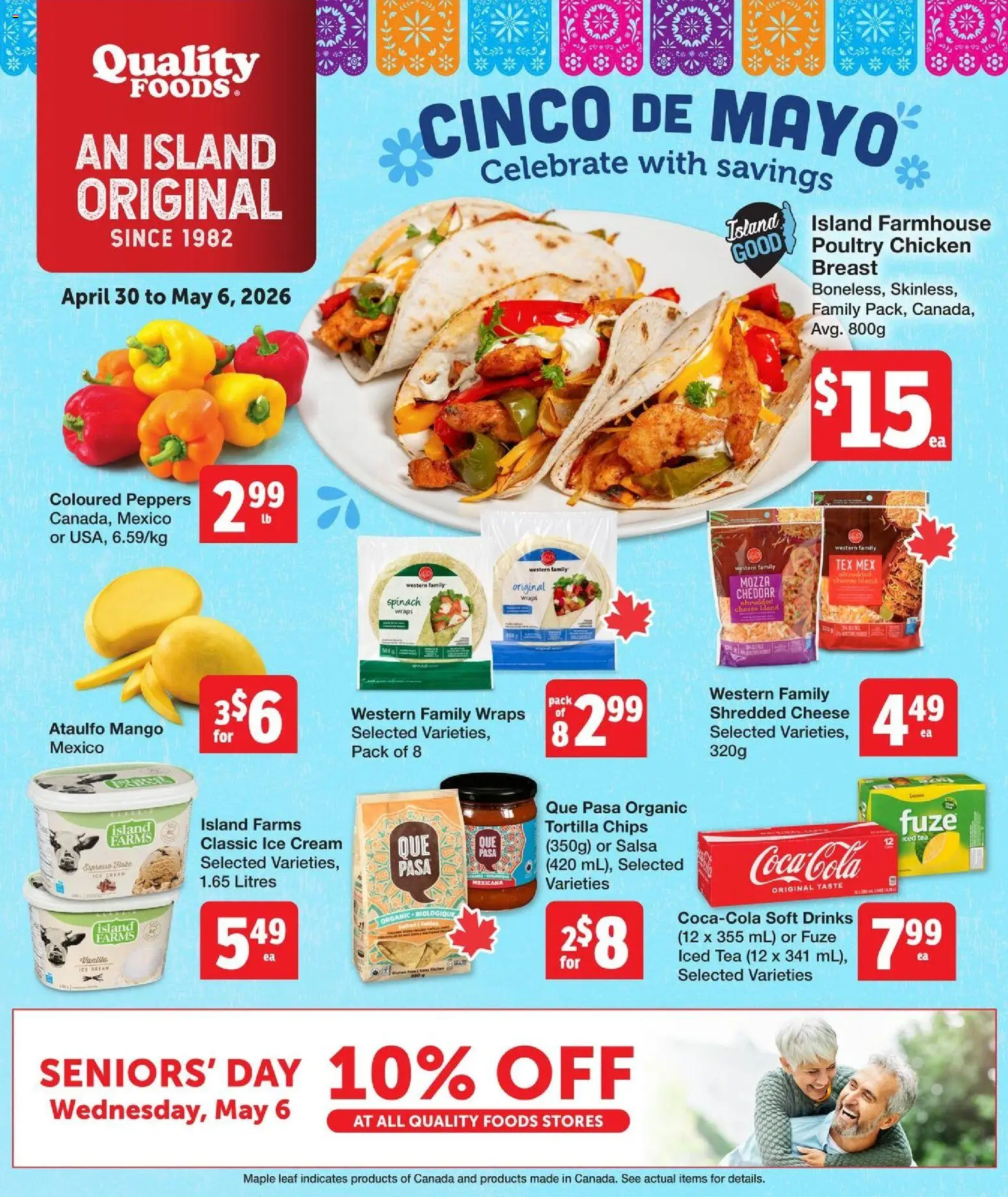 Quality Foods flyer valid from 30.04.2026 | Page: 1 | Products: Chips, Cream, Ice cream, Cheese
