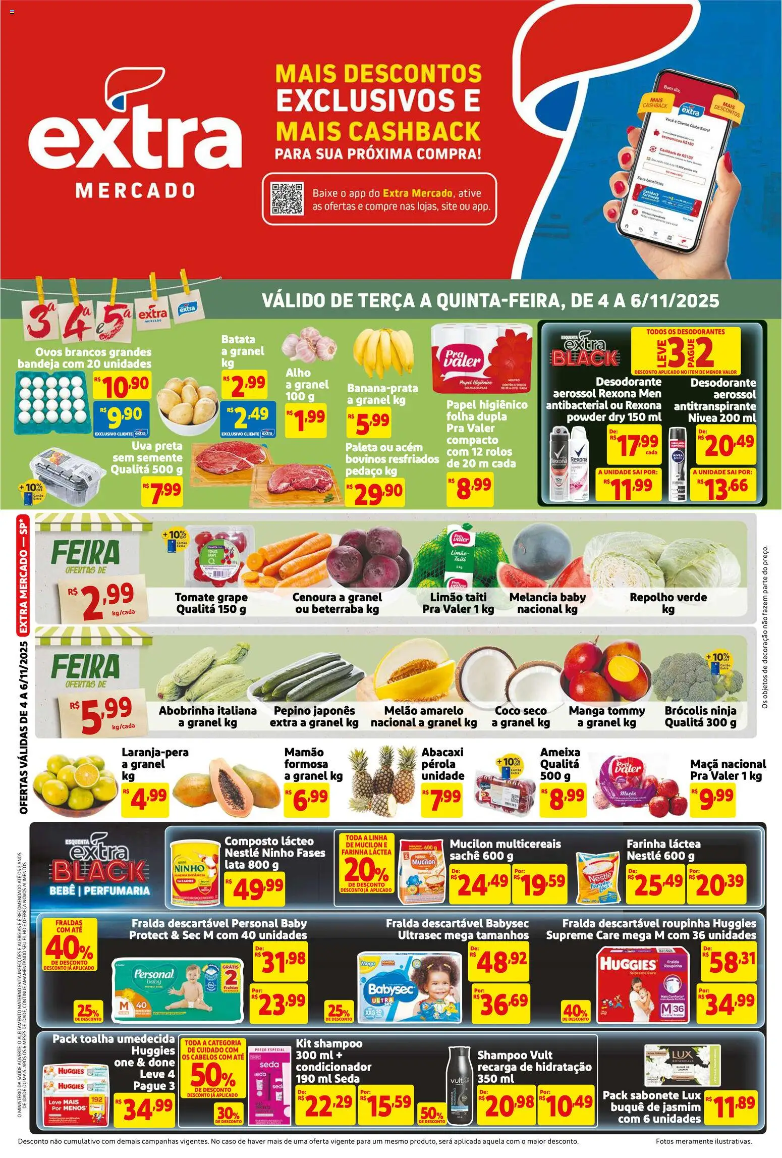 Extra Folheto - válido de 04.11.2025 | Página: 1 | Produtos: Coco, Shampoo, Melancia, Ovos