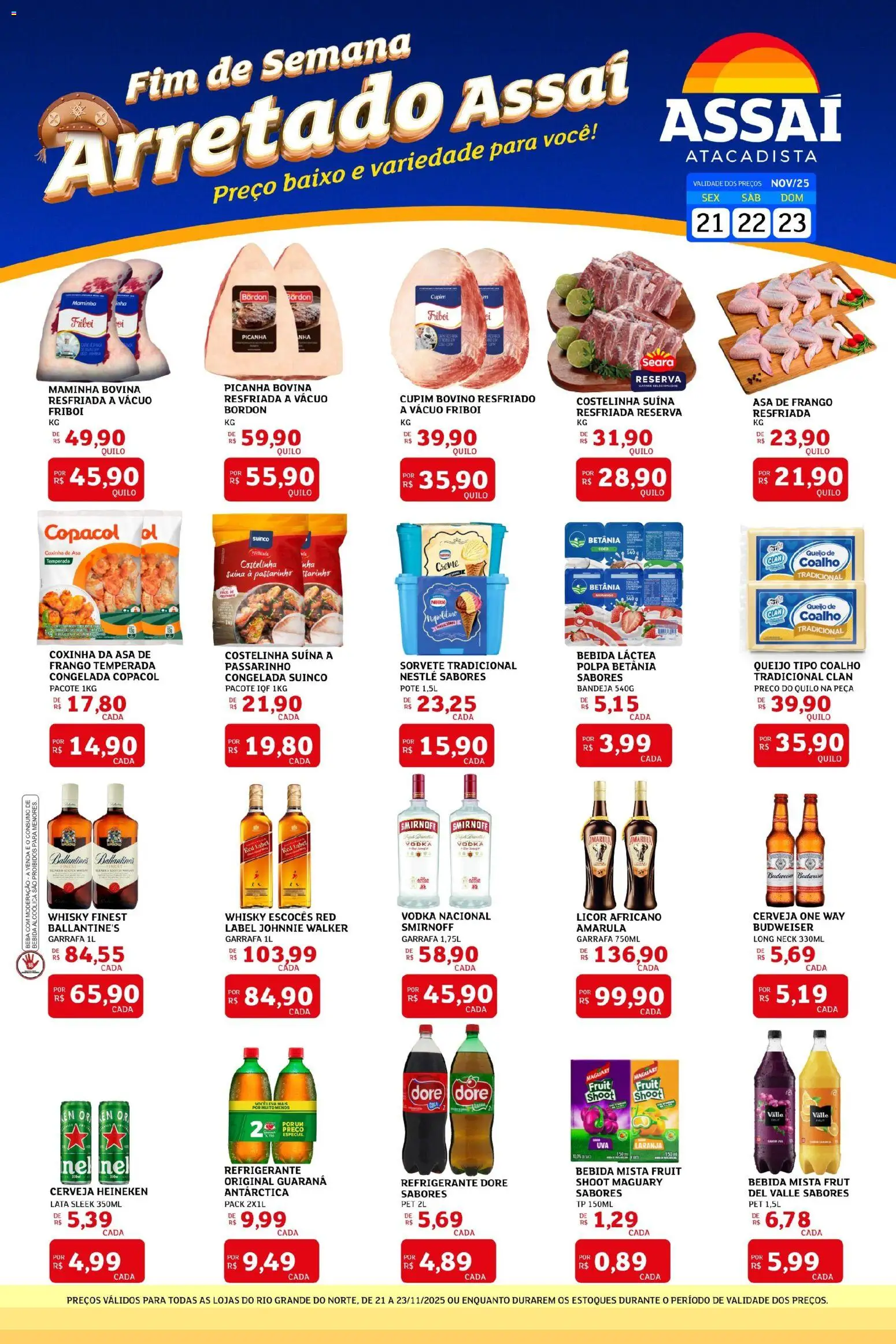 Assaí Atacadista Folheto - válido de 21.11.2025 | Página: 1 | Produtos: Coco, Queijo, Cerveja Heineken, Creme