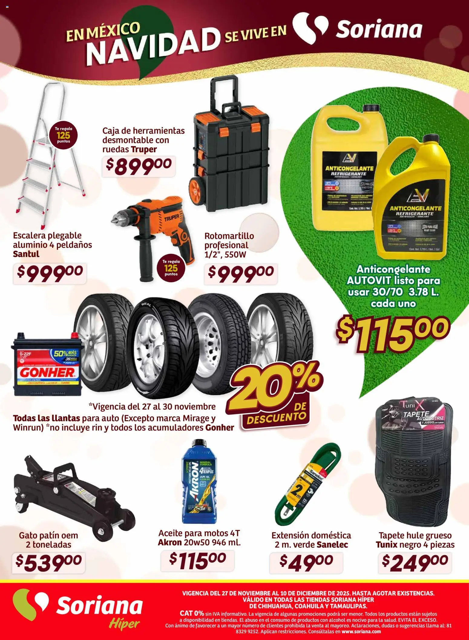 Nuevas ofertas de Soriana válidas en toda la República Mexicana desde el 27.11.2025. ¡Encuentra las mejores ofertas en Soriana - Preciazazaso Híper: Frontera Chih, Coah, Tamaulipas! | Página: 69 | Productos: Aceite, Rotomartillo, Escalera, Caja