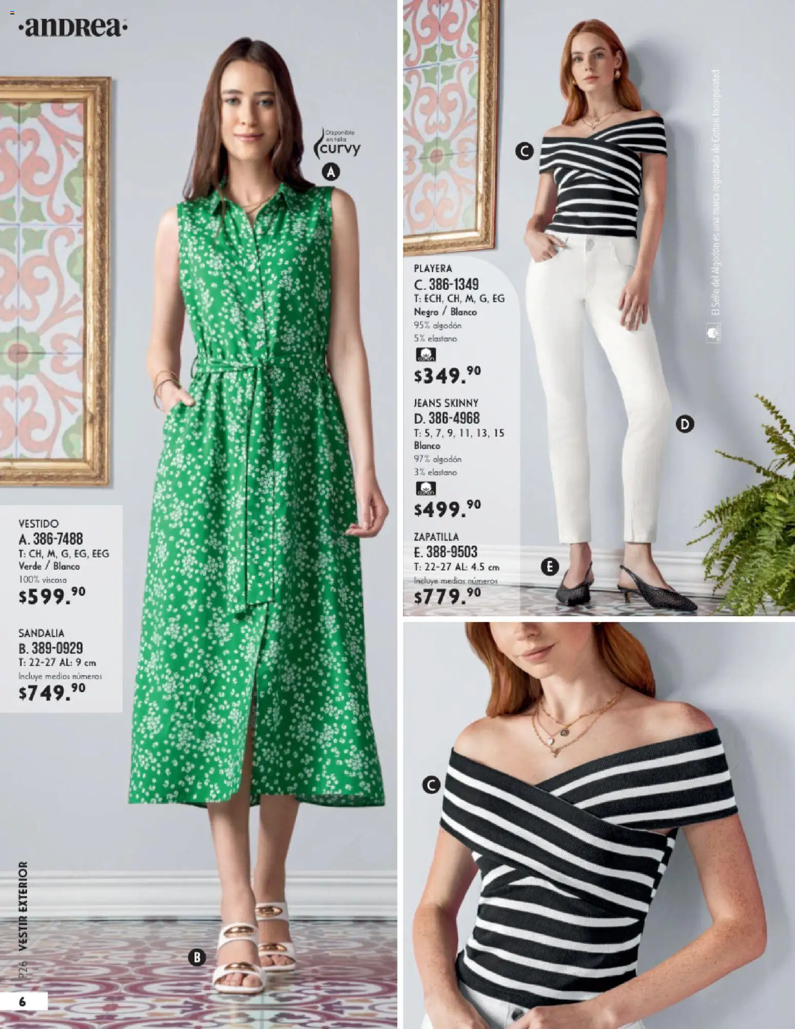 Nuevas ofertas de Andrea válidas en toda la República Mexicana desde el 25.01.2026. ¡Encuentra las mejores ofertas en Andrea catálogo Vestir! | Página: 6 | Productos: Algodón, Vestido, Playera