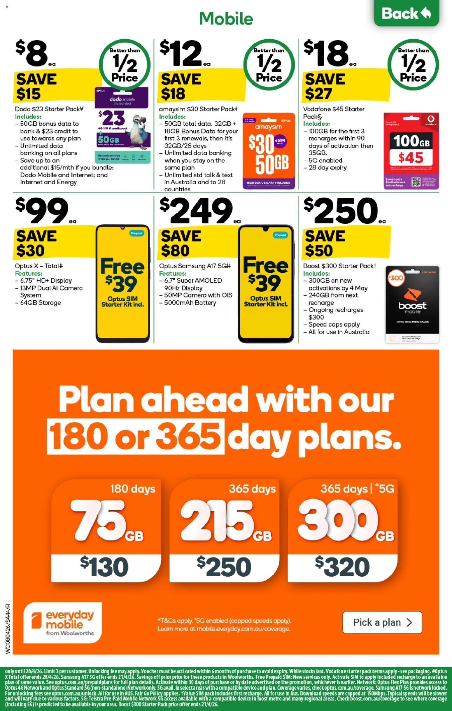 Woolworths catalogue - valid from 08.04.2026 | Page: 44 | Products: Battery, Date, Device, Mobile