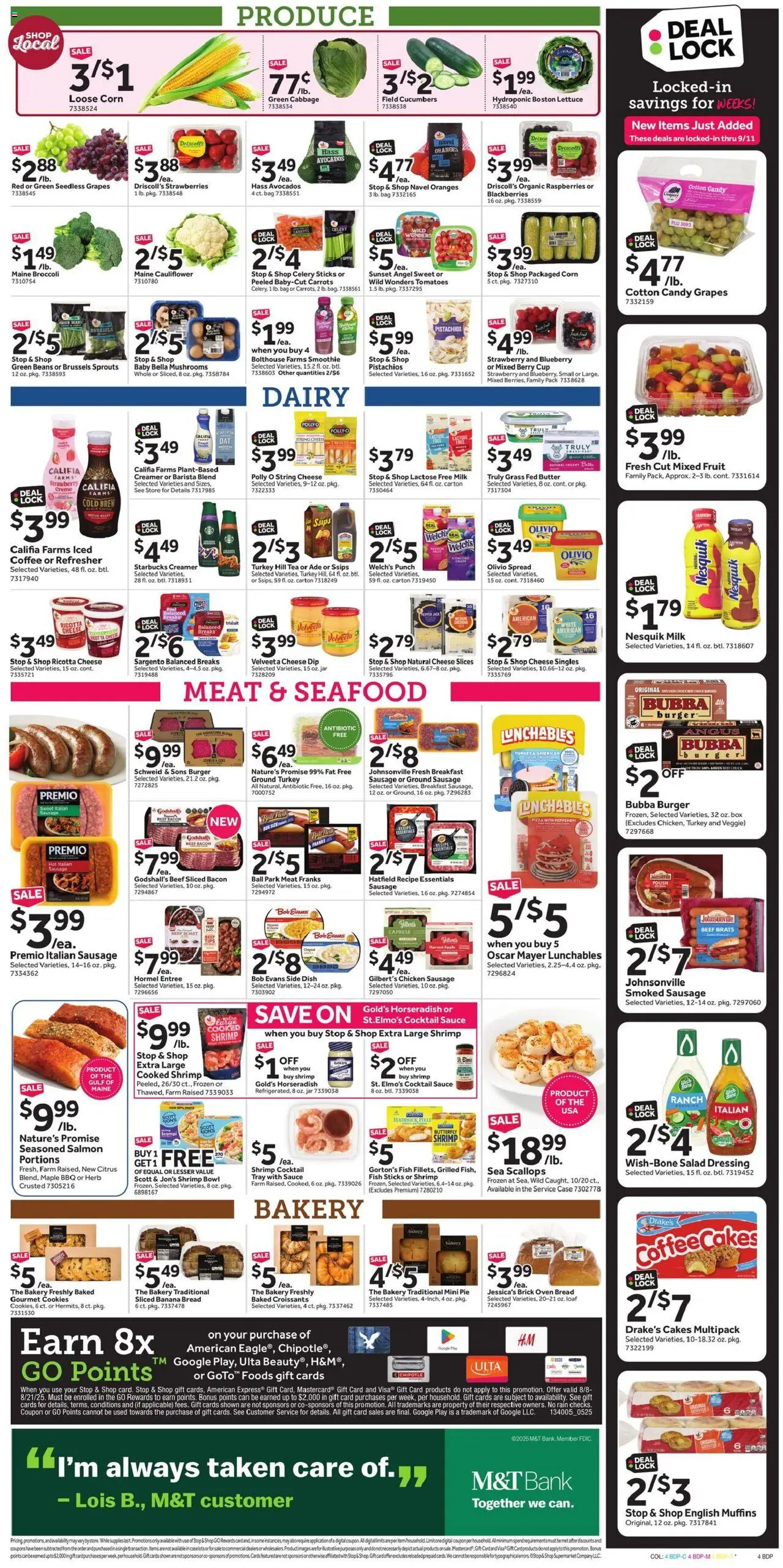 Stop & Shop Weekly Circular - CT - valid from 08.08.2025 | Page: 9 | Products: Butter, Tomatoes, Cucumbers, Cauliflower