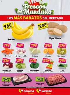 Vista previa de Soriana - Frescos del Mandado Mercado: BCS, Son y Sin, nuevo folleto de la tienda, válido en México a partir del 07.10.2025
