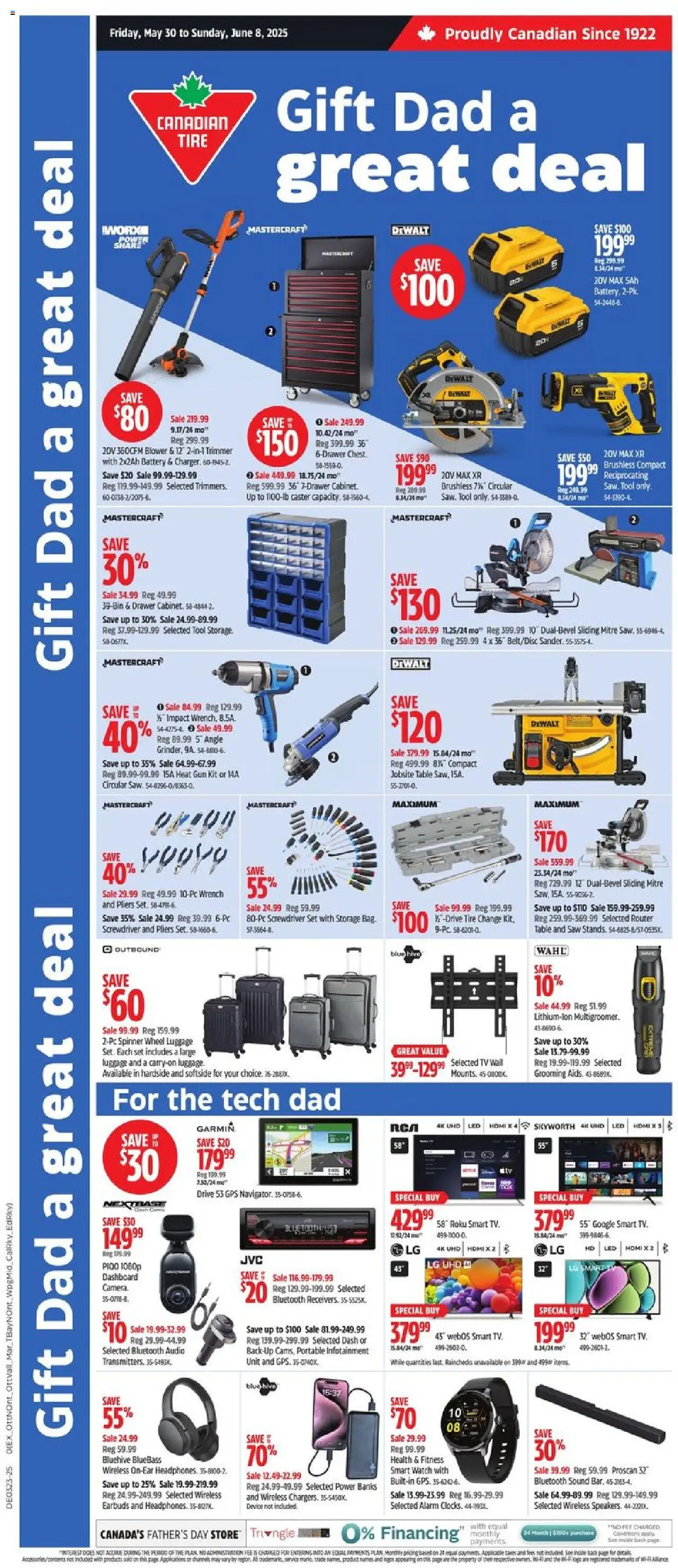 Canadian Tire flyer valid from 30.05.2025 | Page: 24 | Products: Luggage, Watch, Audio, Battery