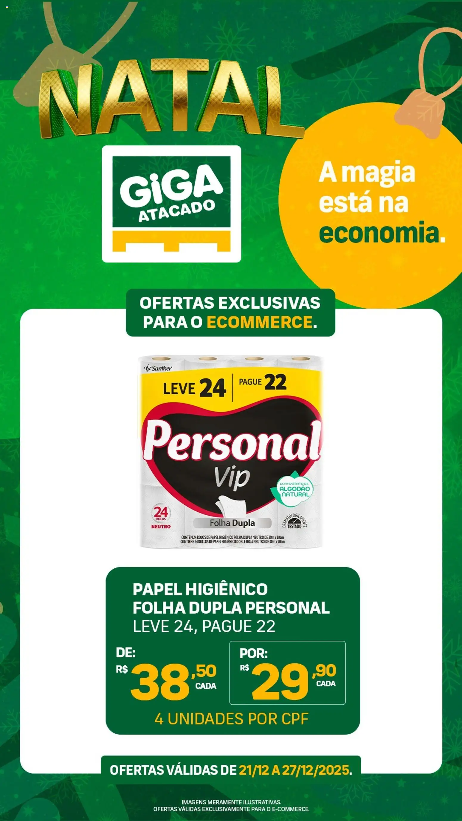 GIGA Atacado Folheto - válido de 21.12.2025 | Página: 1 | Produtos: Algodão, Papel higiênico