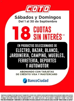 Vista previa Coto - Banco Ciudad válido desde el 01.09.2025