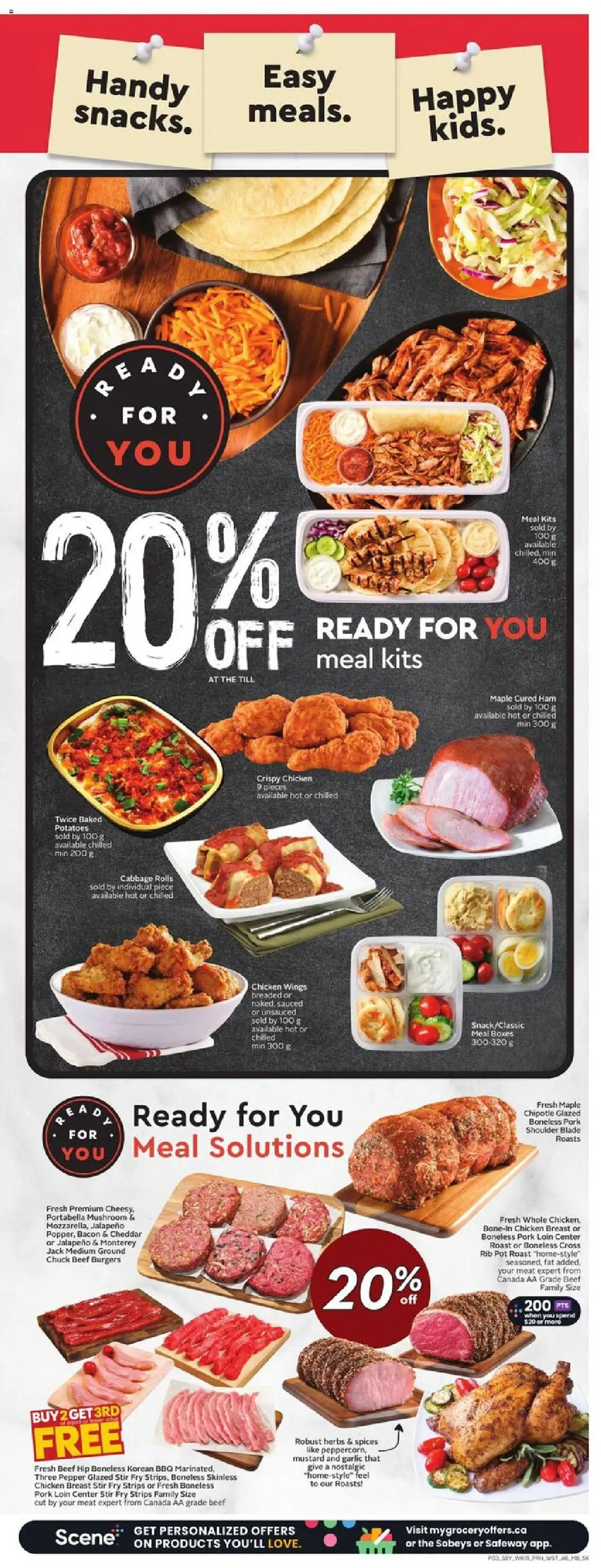Sobeys flyer valid from 04.09.2025 | Page: 6 | Products: Beef, Potatoes, Ham, Pork