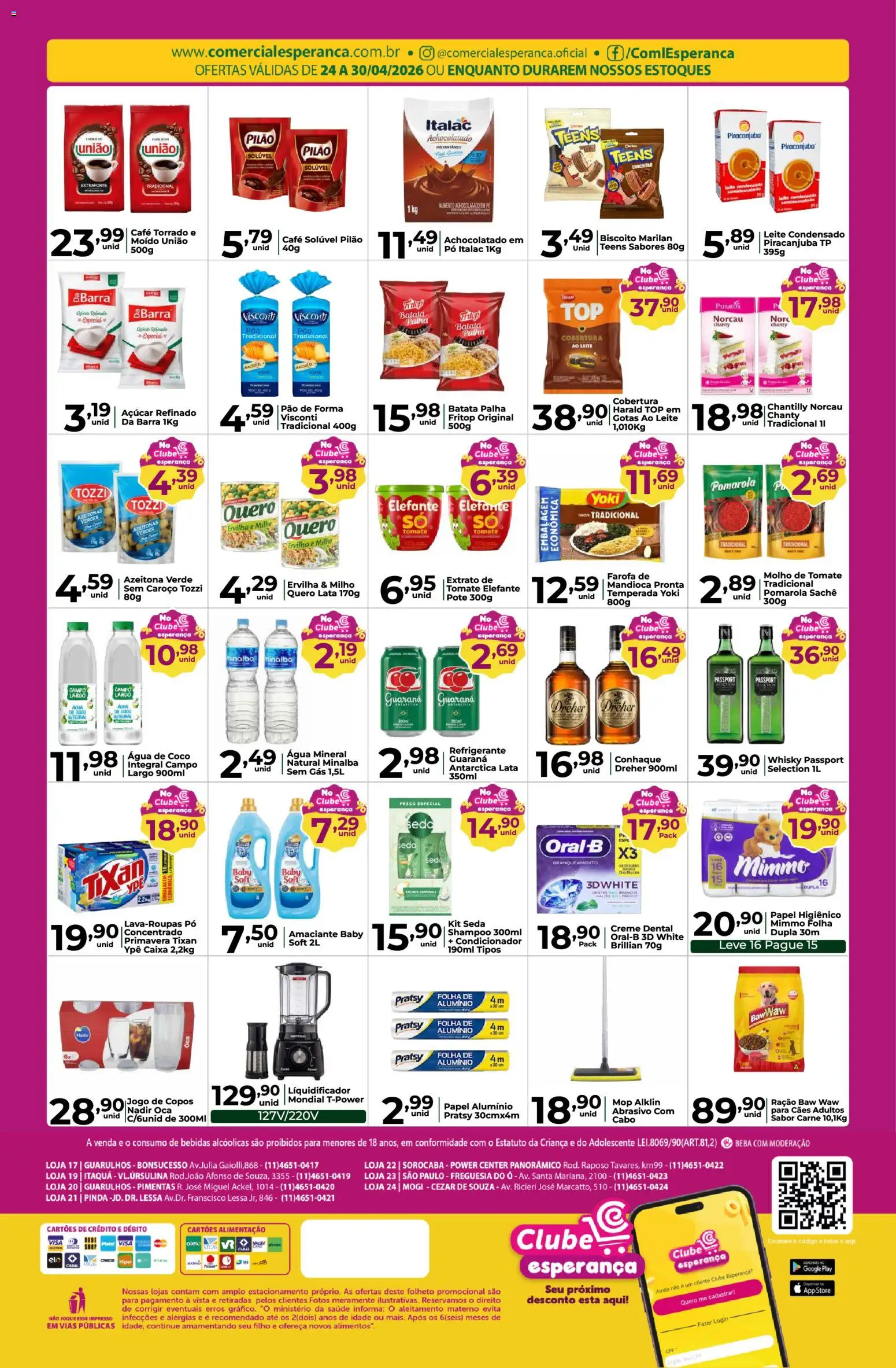 Comercial Esperança Folheto - válido de 24.04.2026 | Página: 2 | Produtos: Mop, Água de coco, Whisky, Creme dental