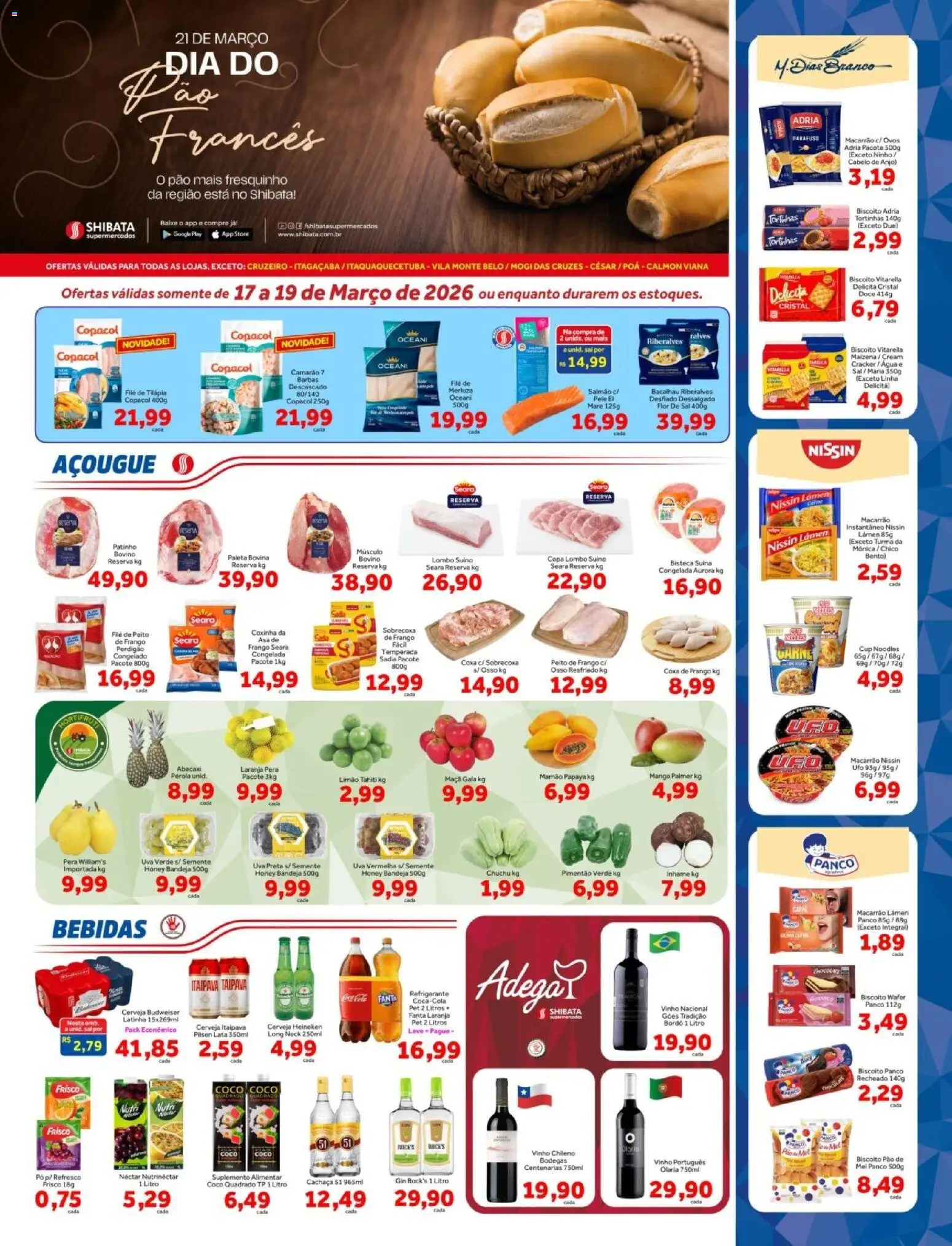 Shibata Folheto - válido de 17.03.2026 | Página: 1 | Produtos: Fanta, Pão, Mel, Bandeja